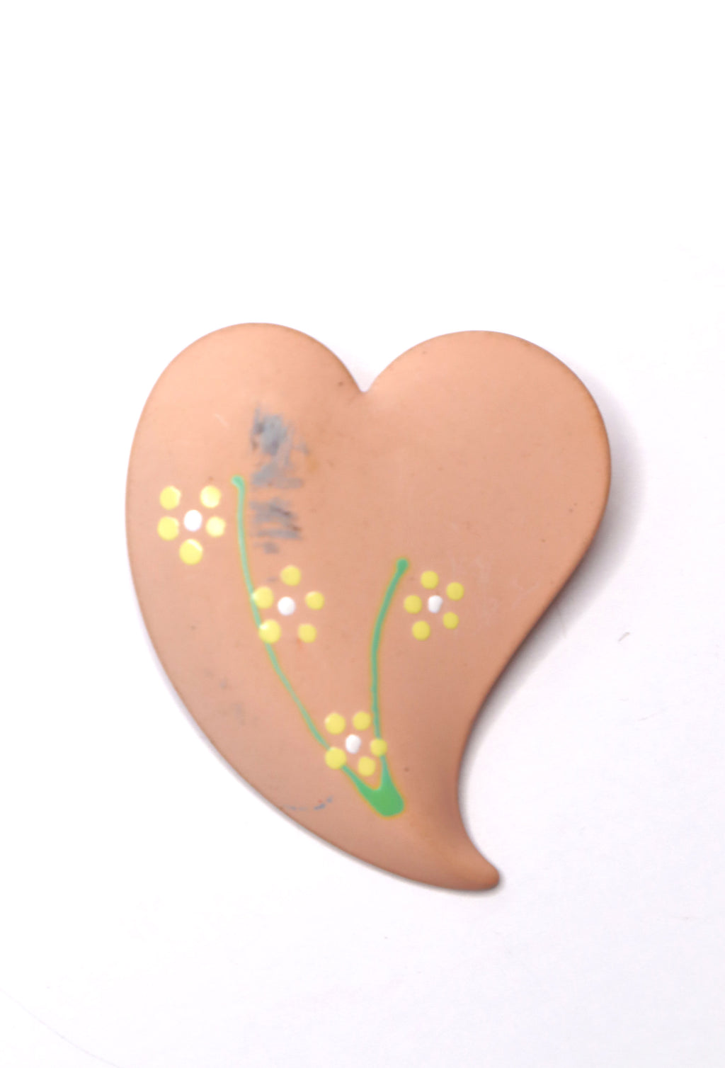 Vintage 70s Peachy Heart Earrings