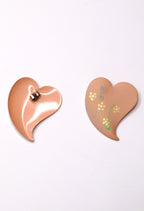 Vintage 70s Peachy Heart Earrings