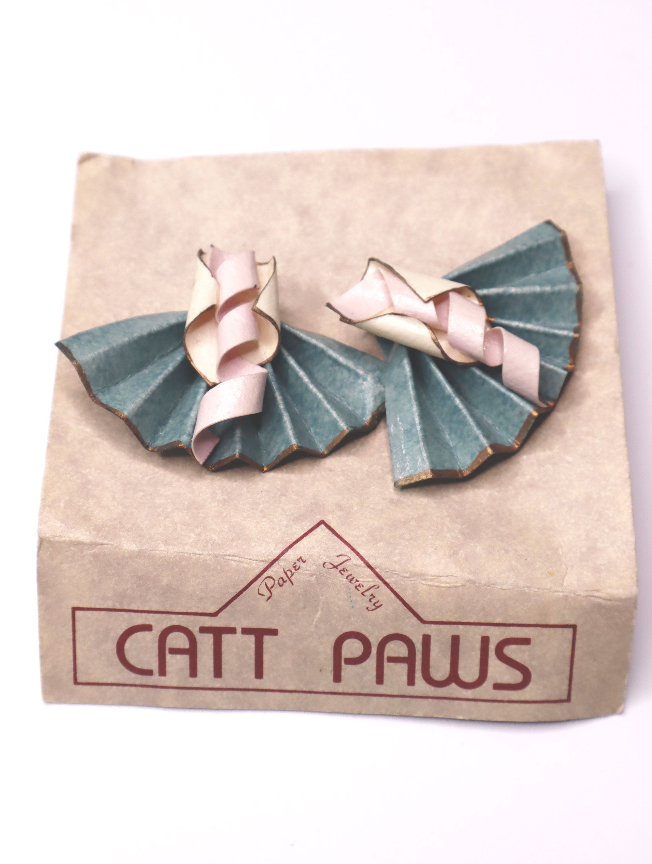 Rare 80s Vintage Handmade Paper Earrings by Denise Victoria