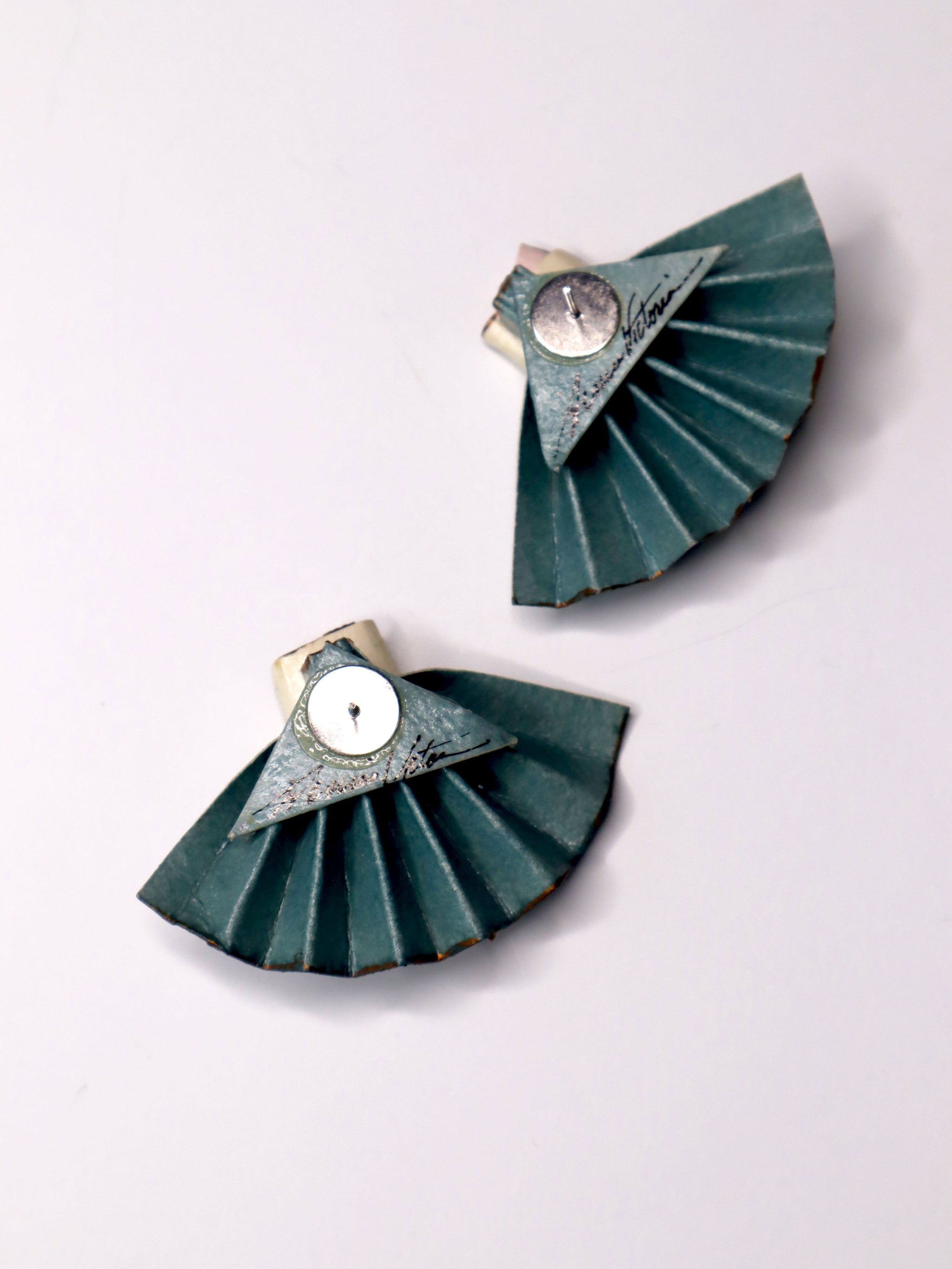 Rare 80s Vintage Handmade Paper Earrings by Denise Victoria