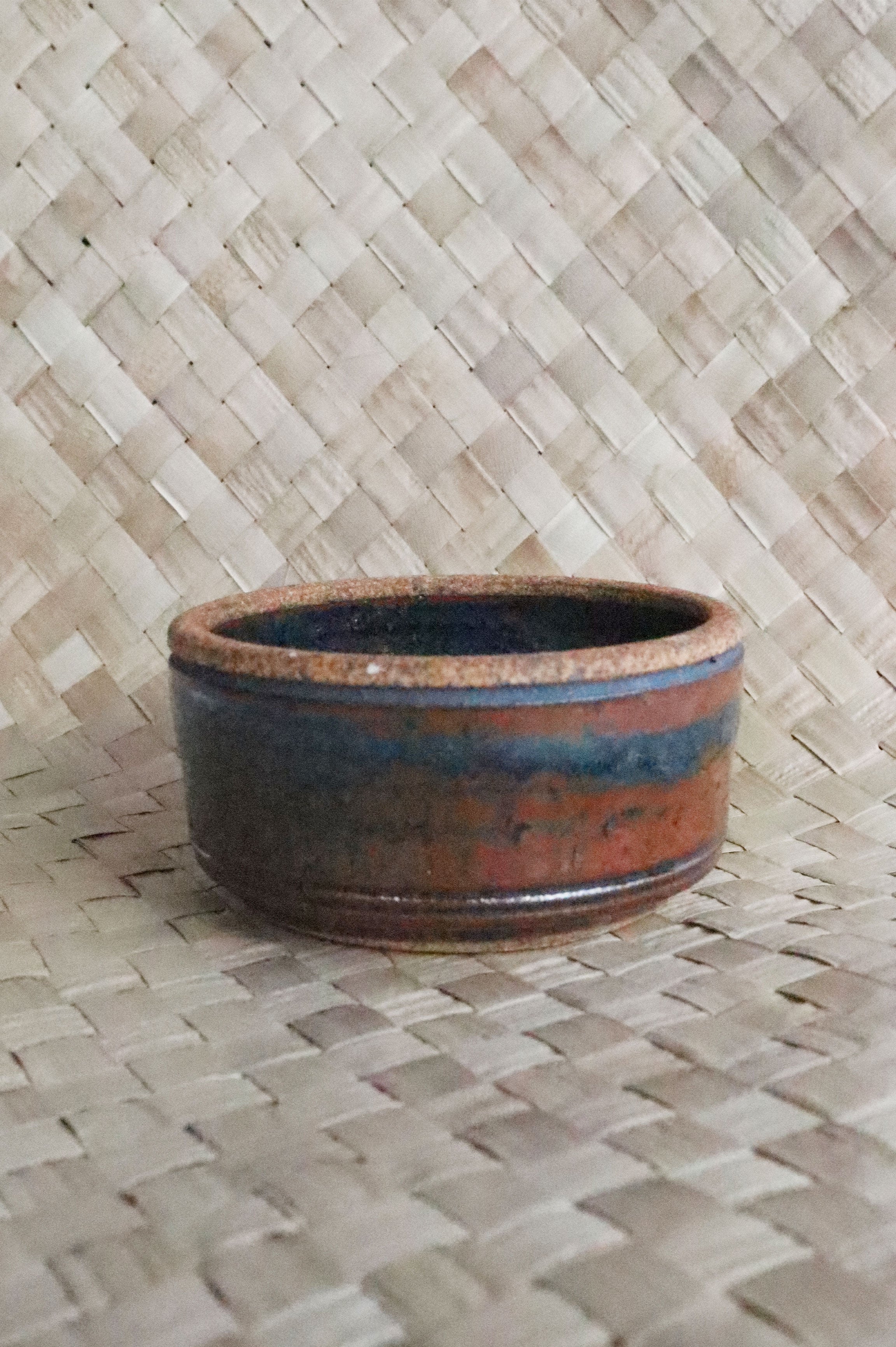 Vintage Rust/Blue Small Studio Pottery Bowl
