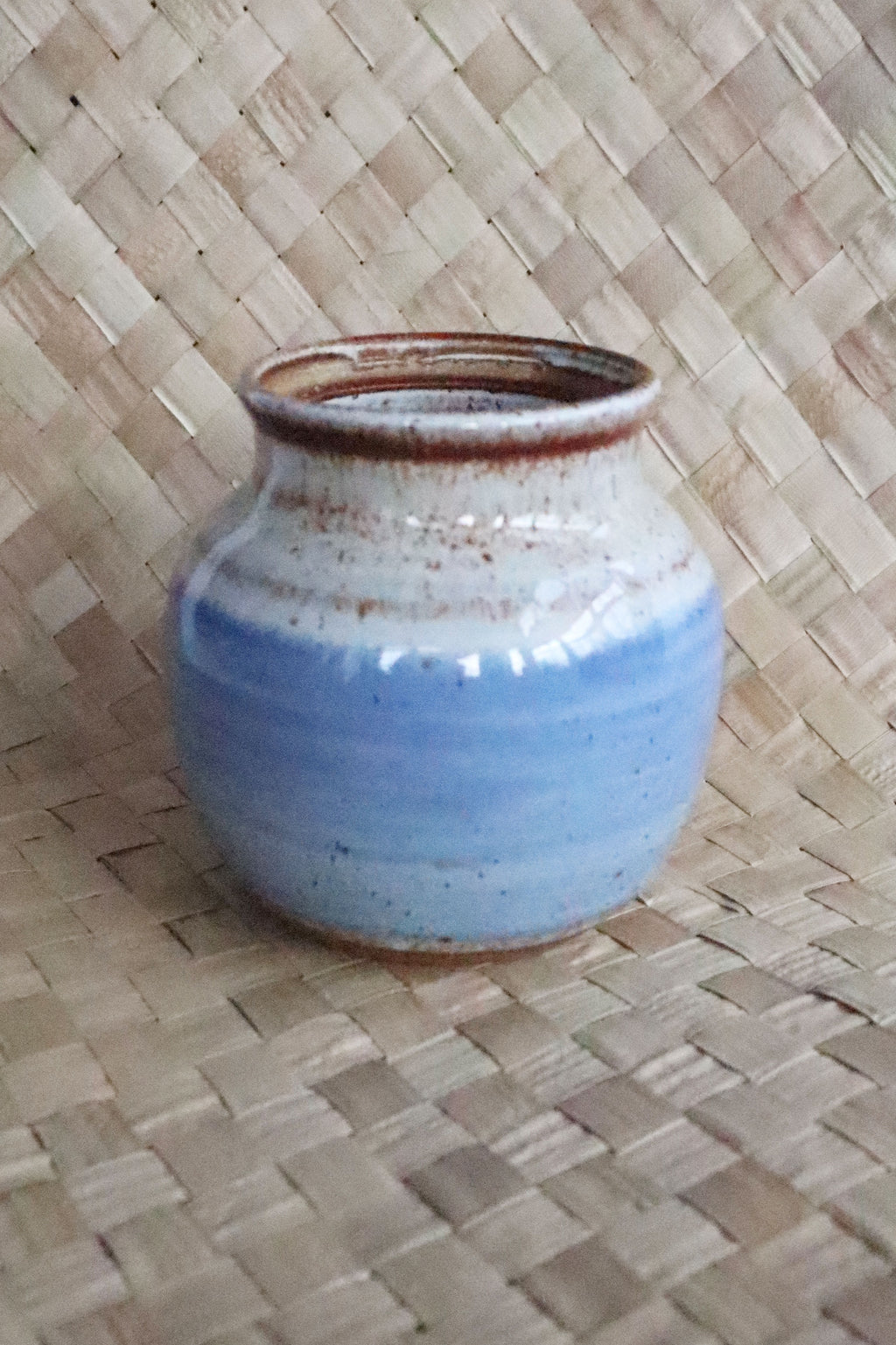 Vintage Blue/Cream Small Studio Pottery Bowl
