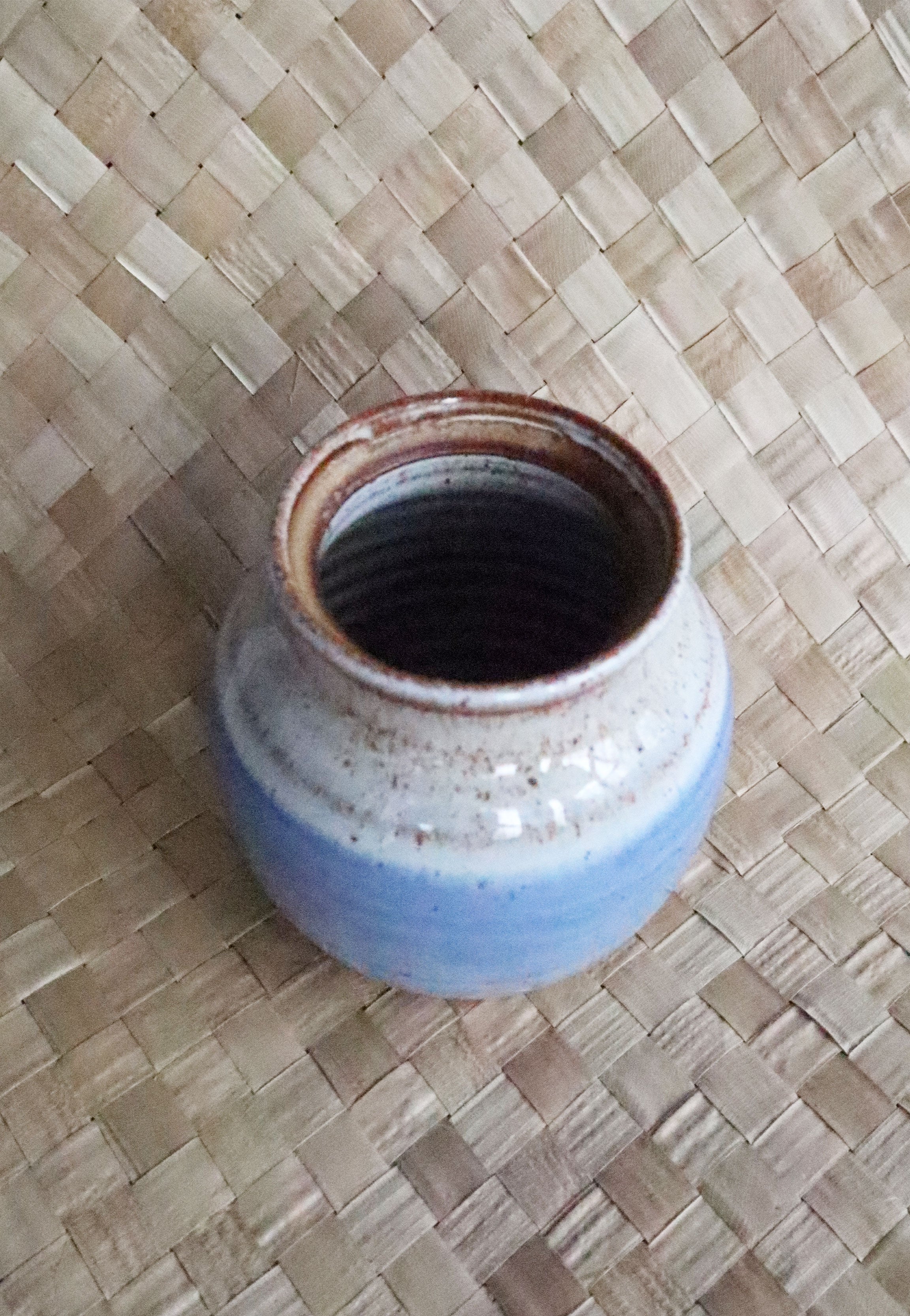 Vintage Blue/Cream Small Studio Pottery Bowl