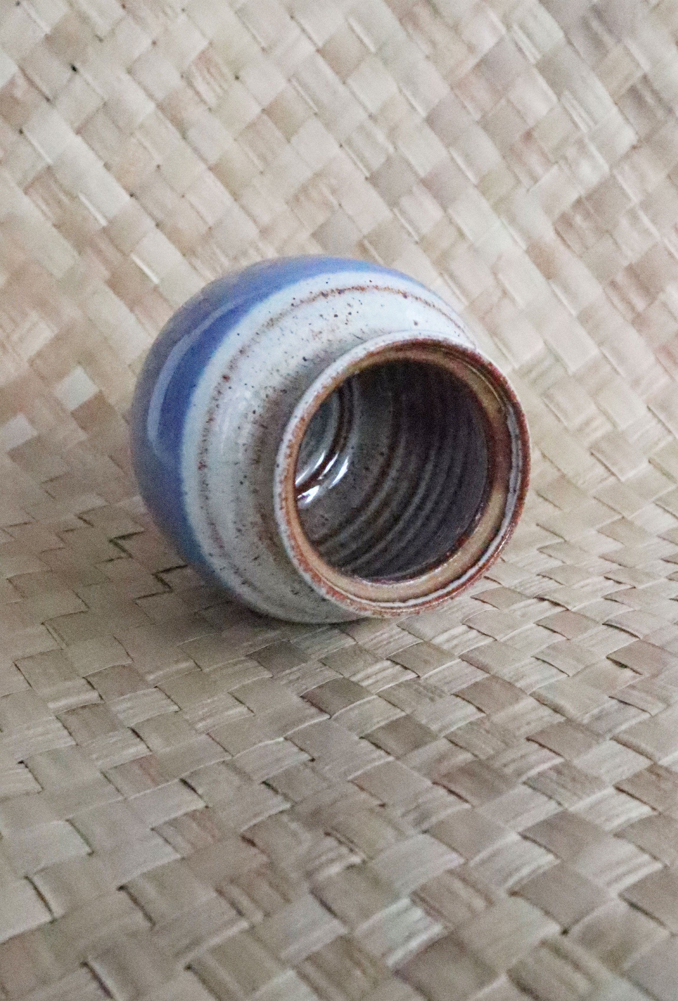 Vintage Blue/Cream Small Studio Pottery Bowl