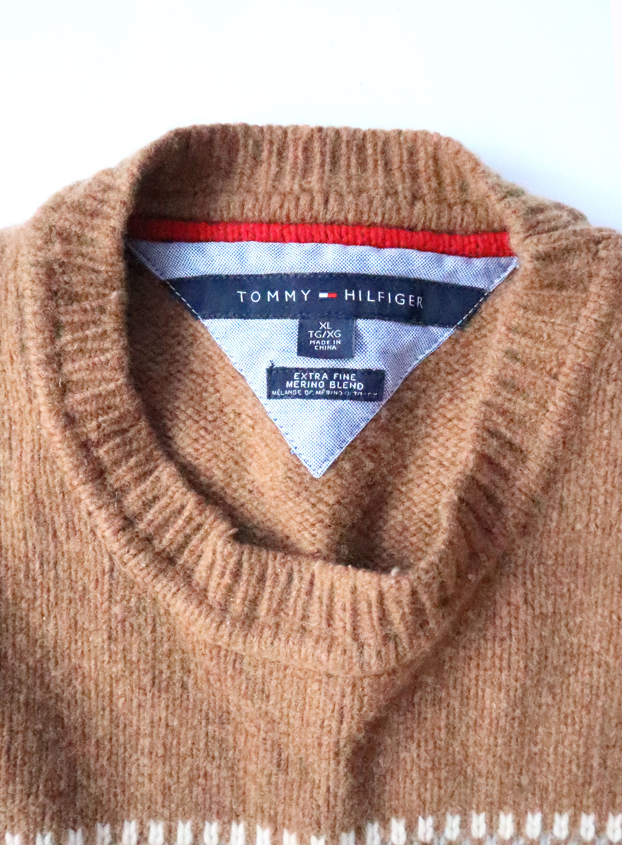 Blank Pounding spisekammer Tommy Hilfiger Tan Fairisle Style Wool Sweater - Style a Go-Go