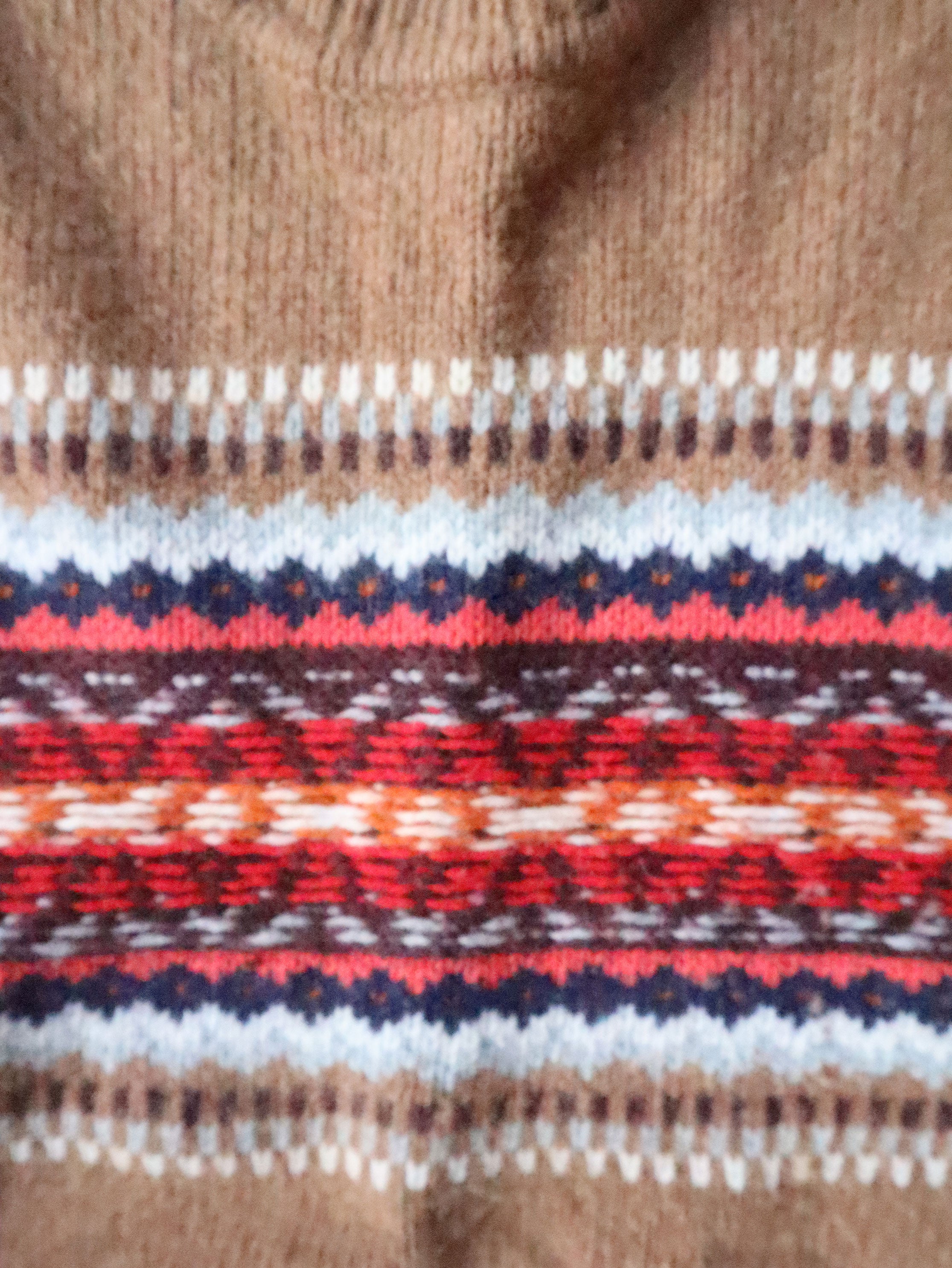 Tommy Hilfiger Tan Fairisle Style Wool Sweater