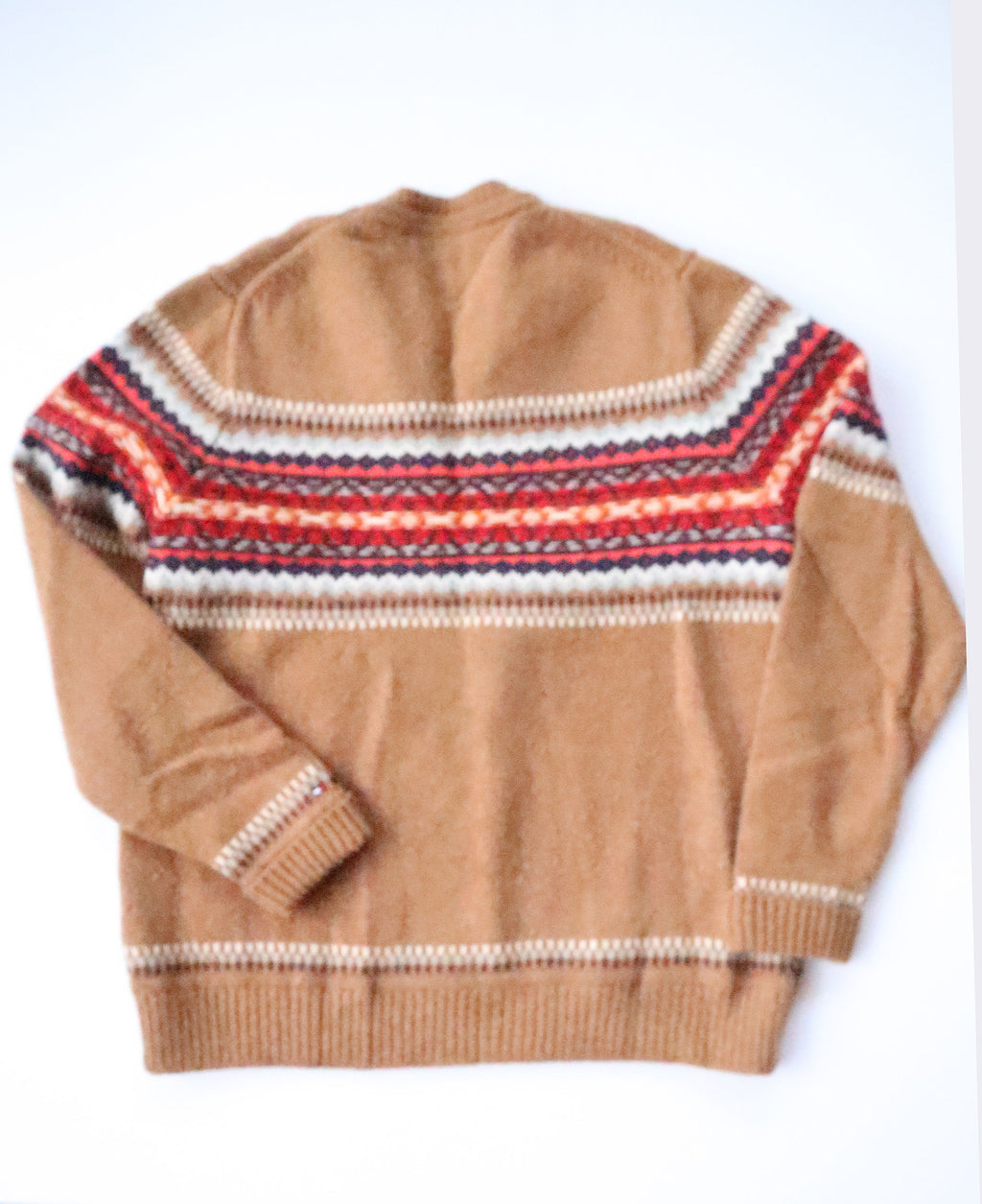 Tommy Hilfiger Tan Fairisle Style Wool Sweater