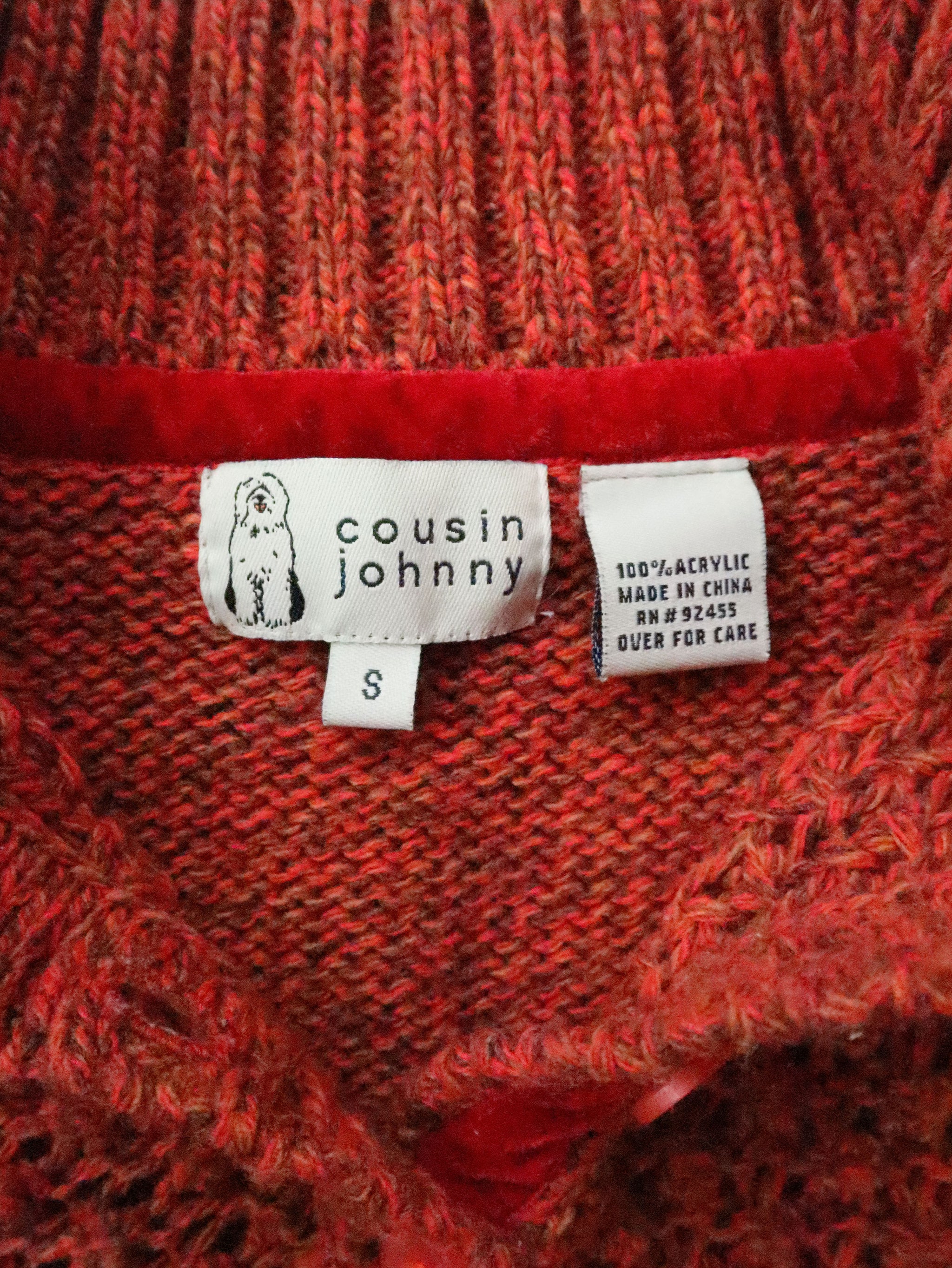 Cousin Johnny Rust Open Weave Pullover Sweater
