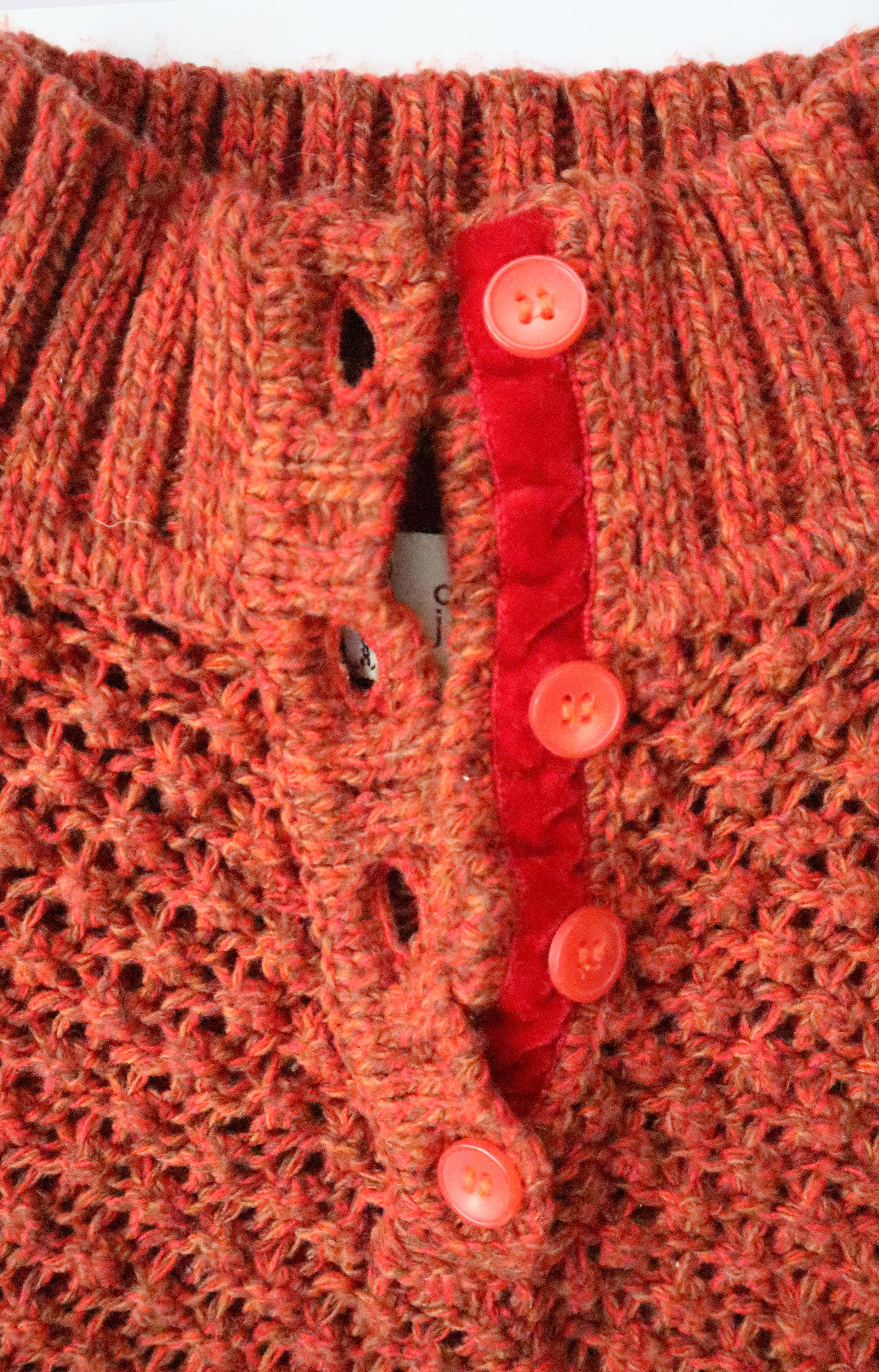 Cousin Johnny Rust Open Weave Pullover Sweater