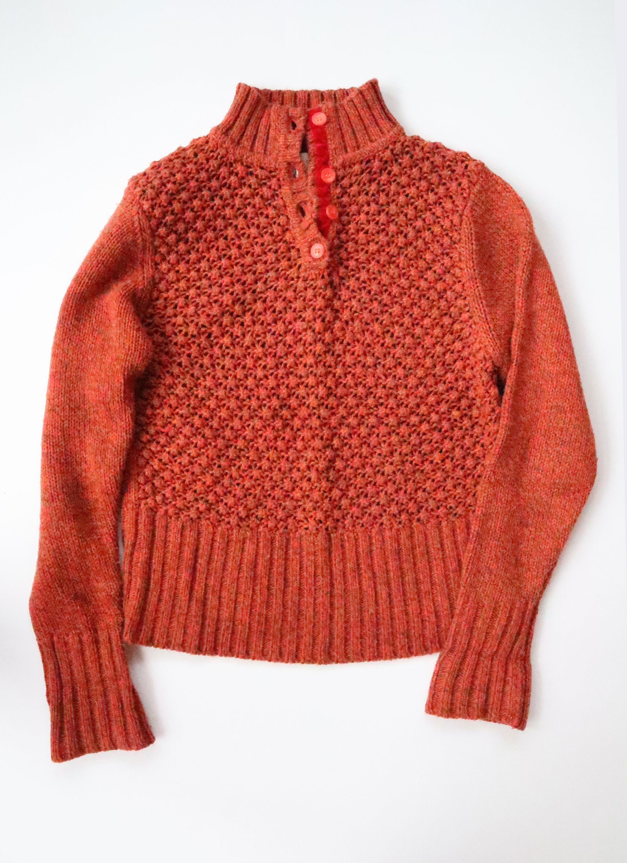 Cousin Johnny Rust Open Weave Pullover Sweater