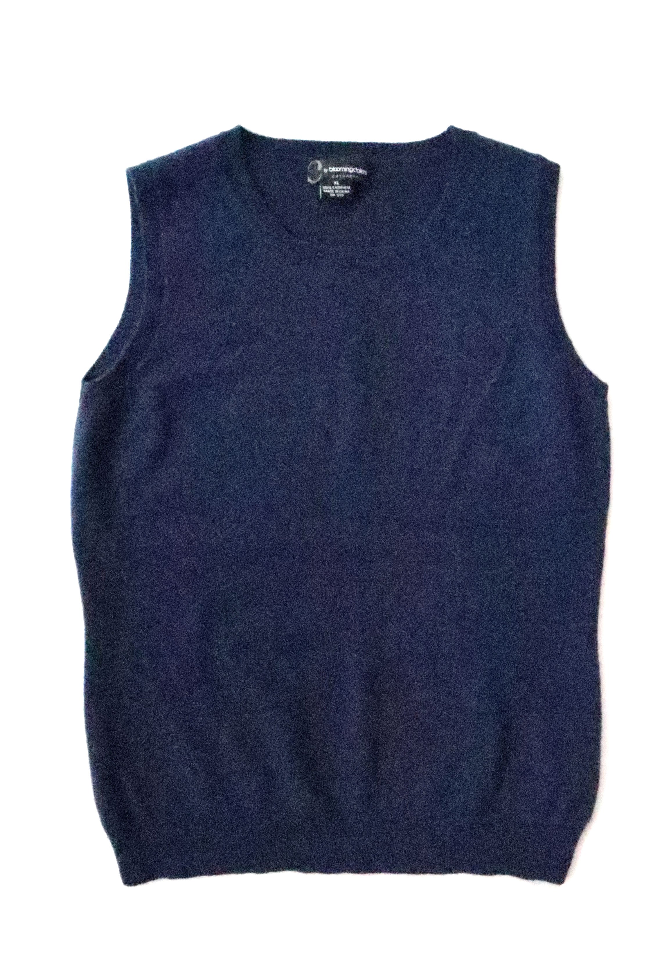 Bloomingdale's Cashmere Navy Sweater Vest