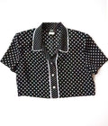 Vintage 90s Cropped Polka Dot Blouse