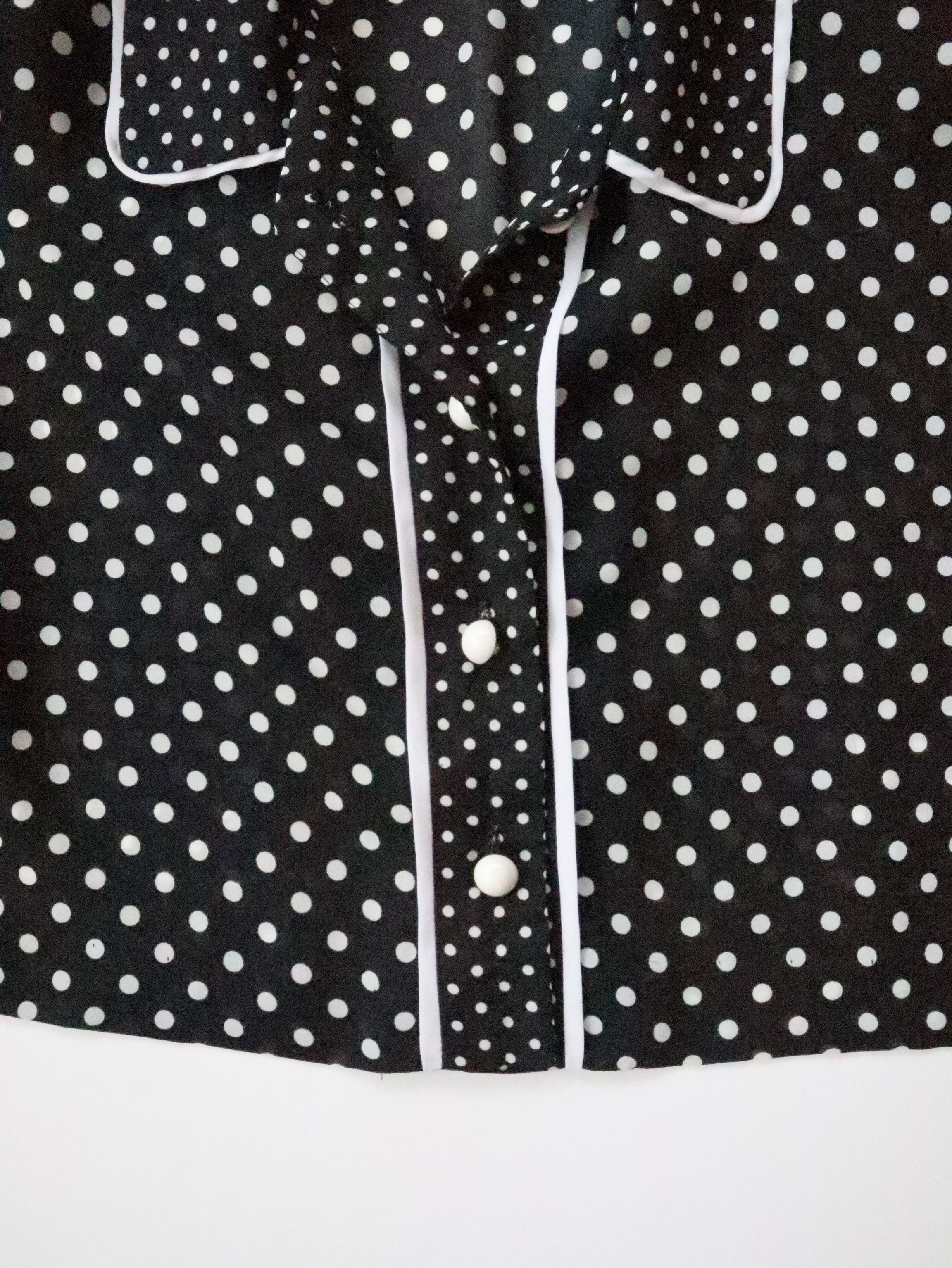 Vintage 90s Cropped Polka Dot Blouse