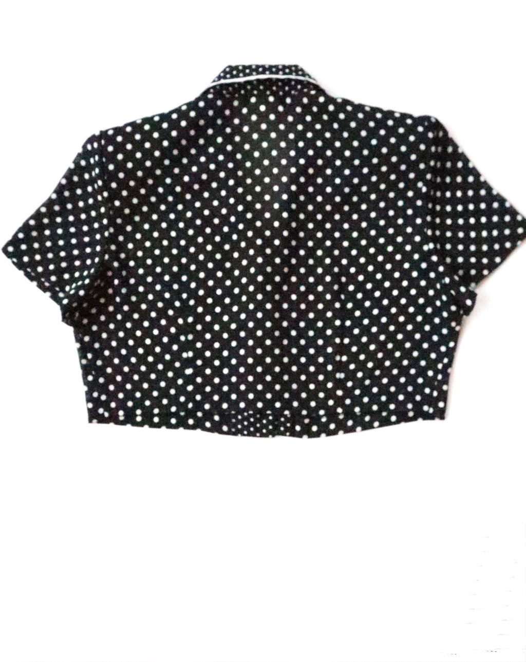 Vintage 90s Cropped Polka Dot Blouse