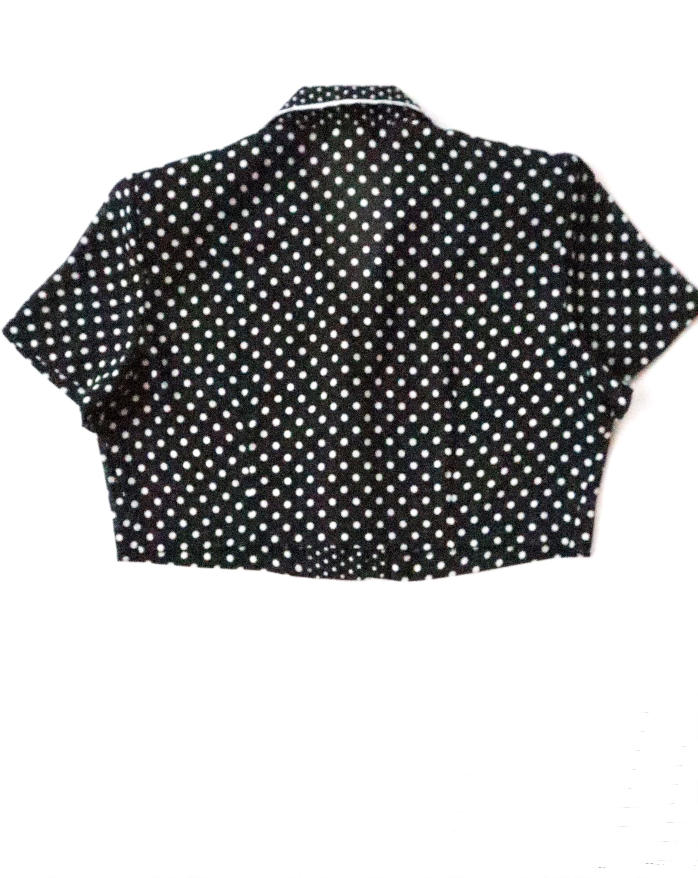 Vintage 90s Cropped Polka Dot Blouse