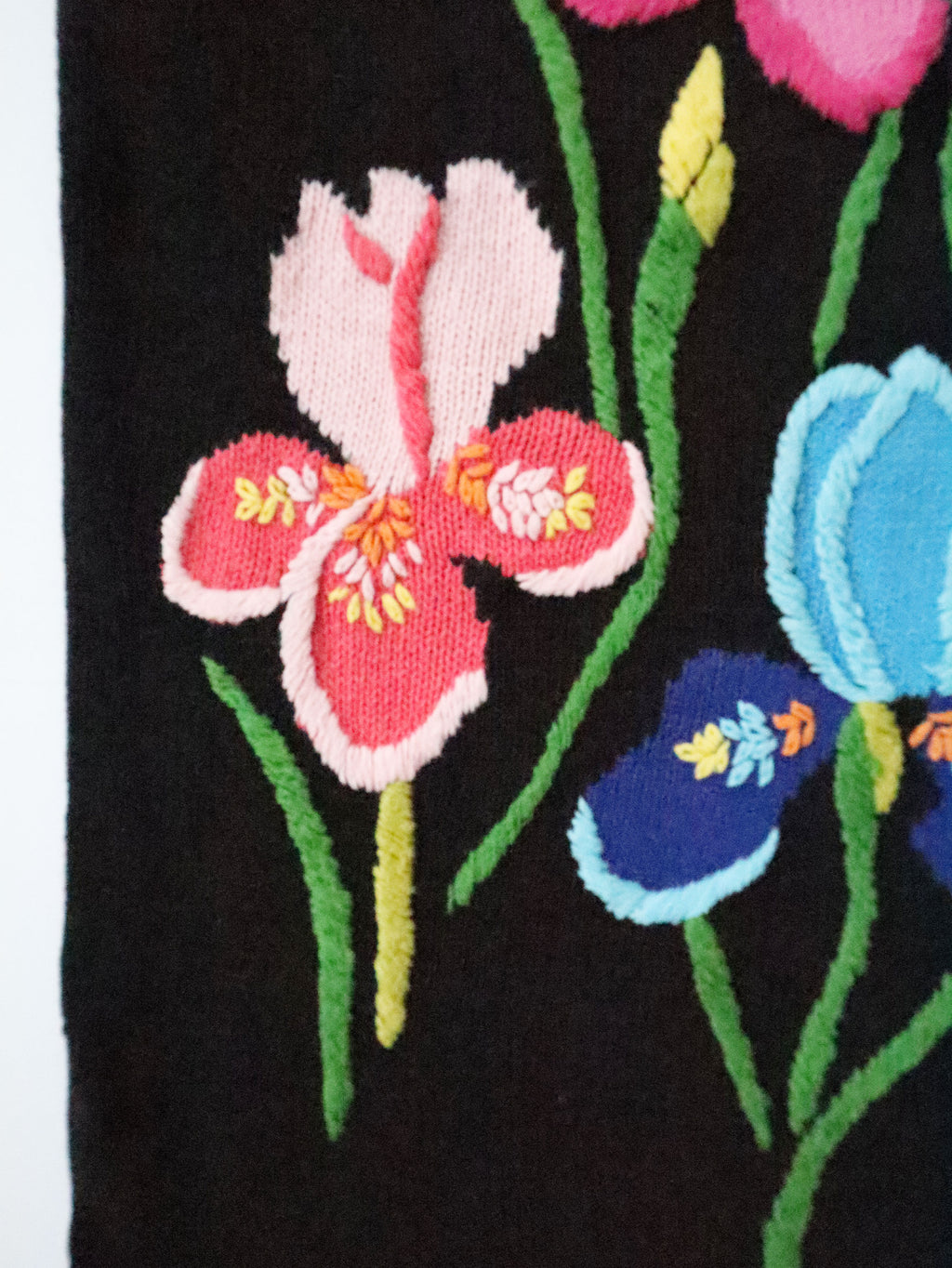 Amazing Handmade Embroidered Floral Short Sleeve Sweater