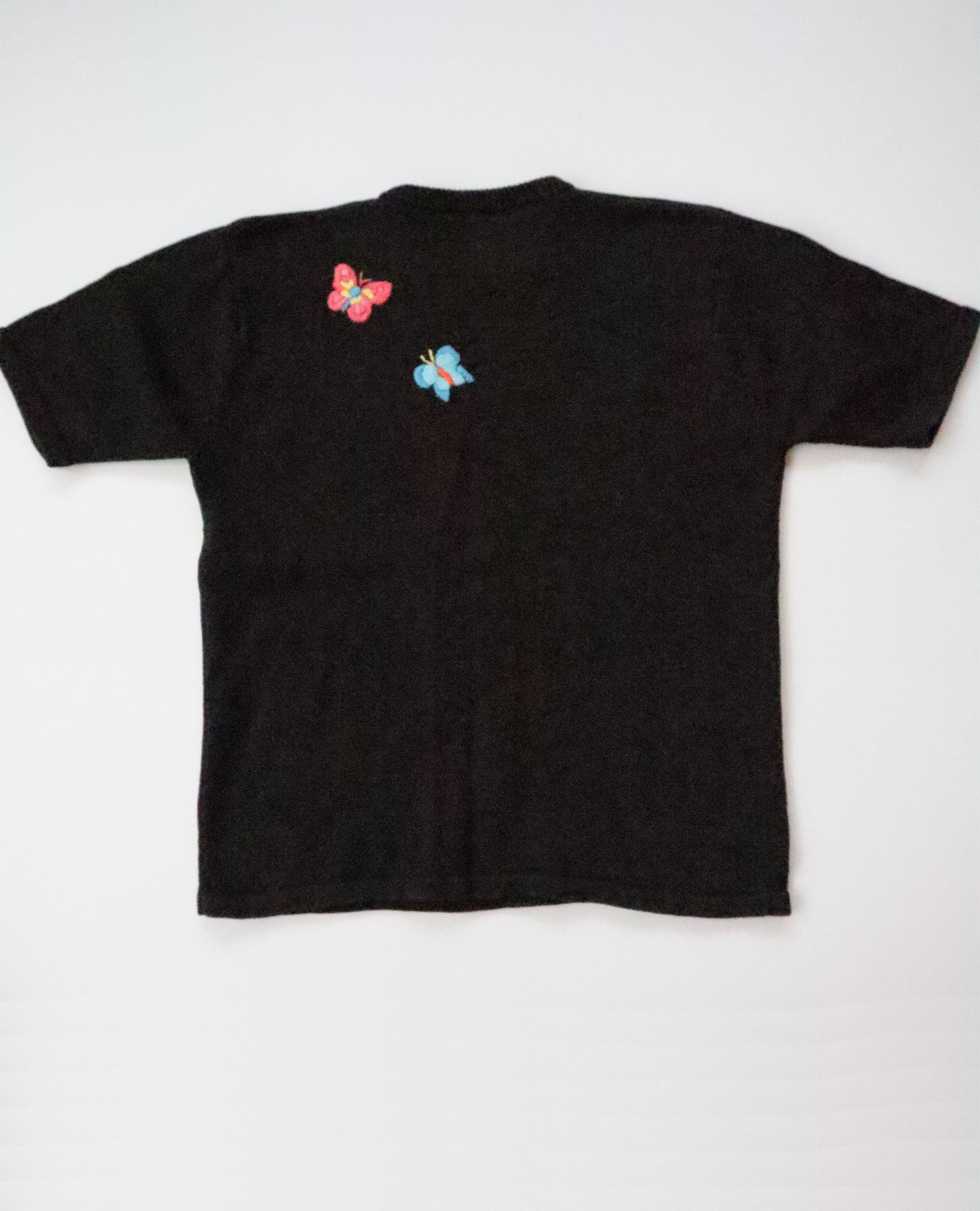 Amazing Handmade Embroidered Floral Short Sleeve Sweater