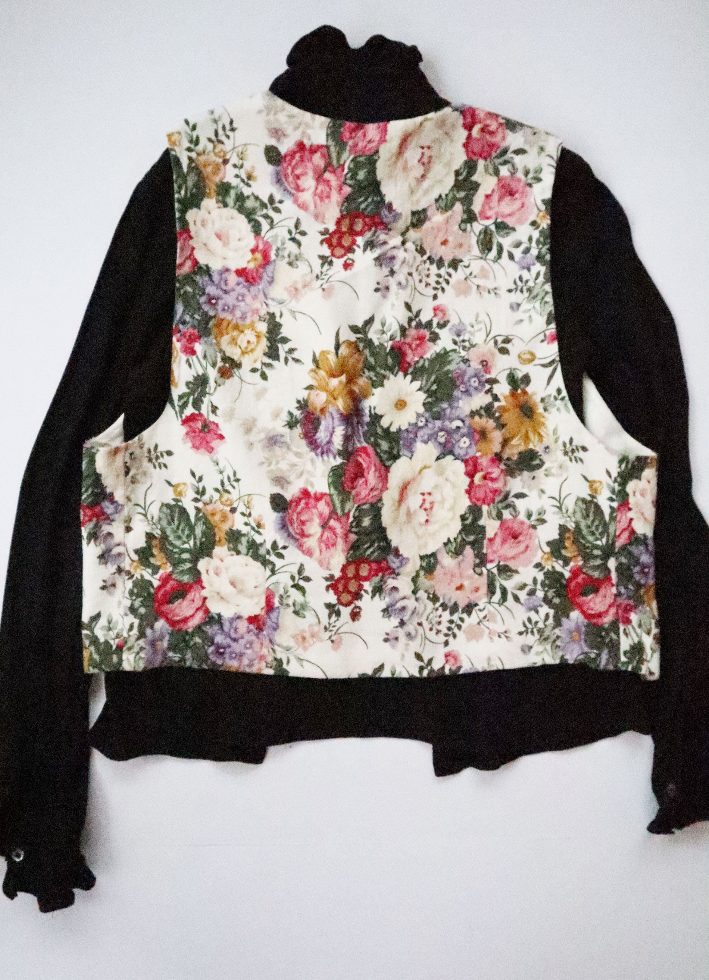 Vintage 90s JH Collectibles Linen Blend Floral Vest