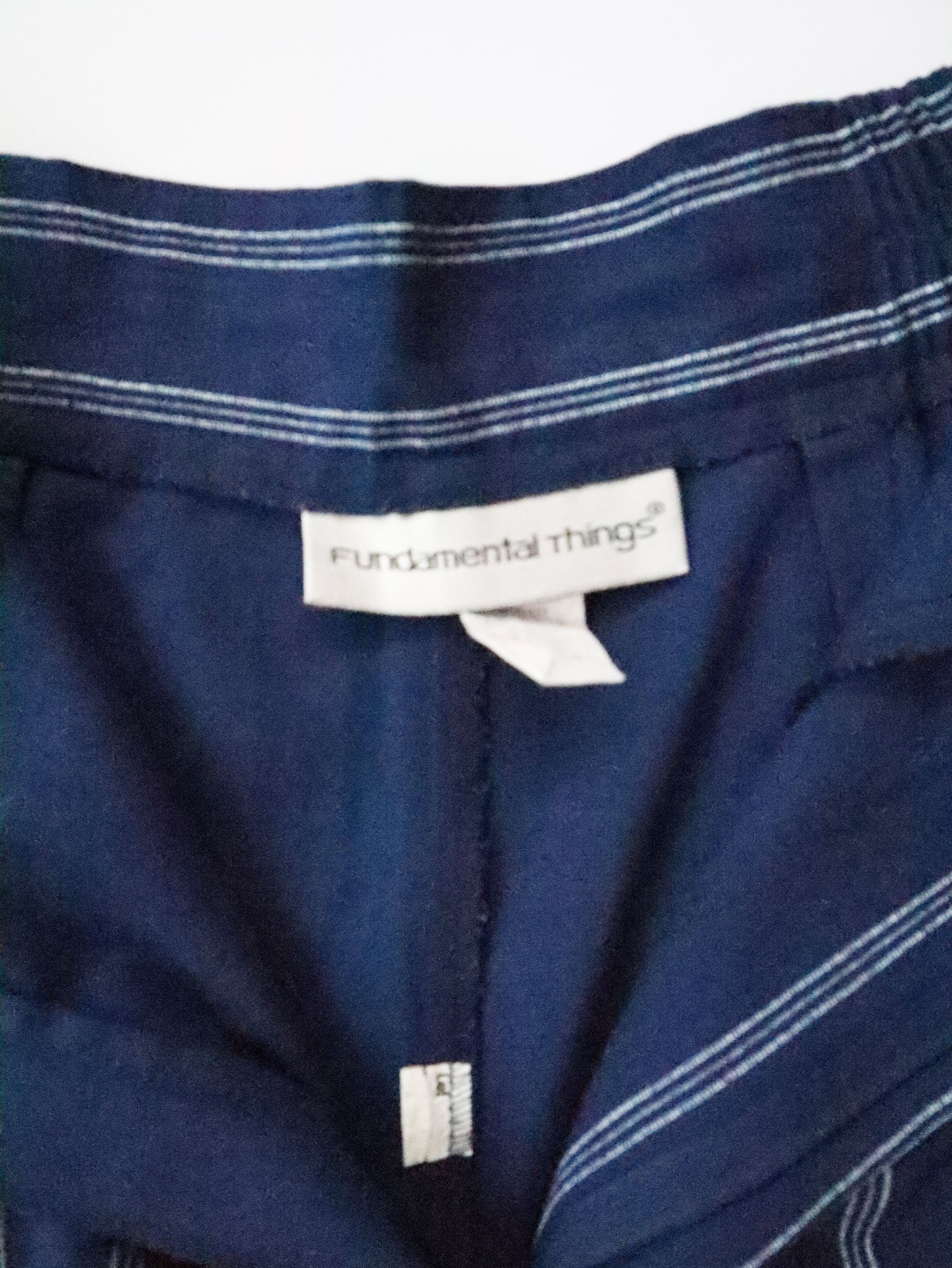 Vintage 90s Fundamental Things Navy Pinstriped Walking Shorts