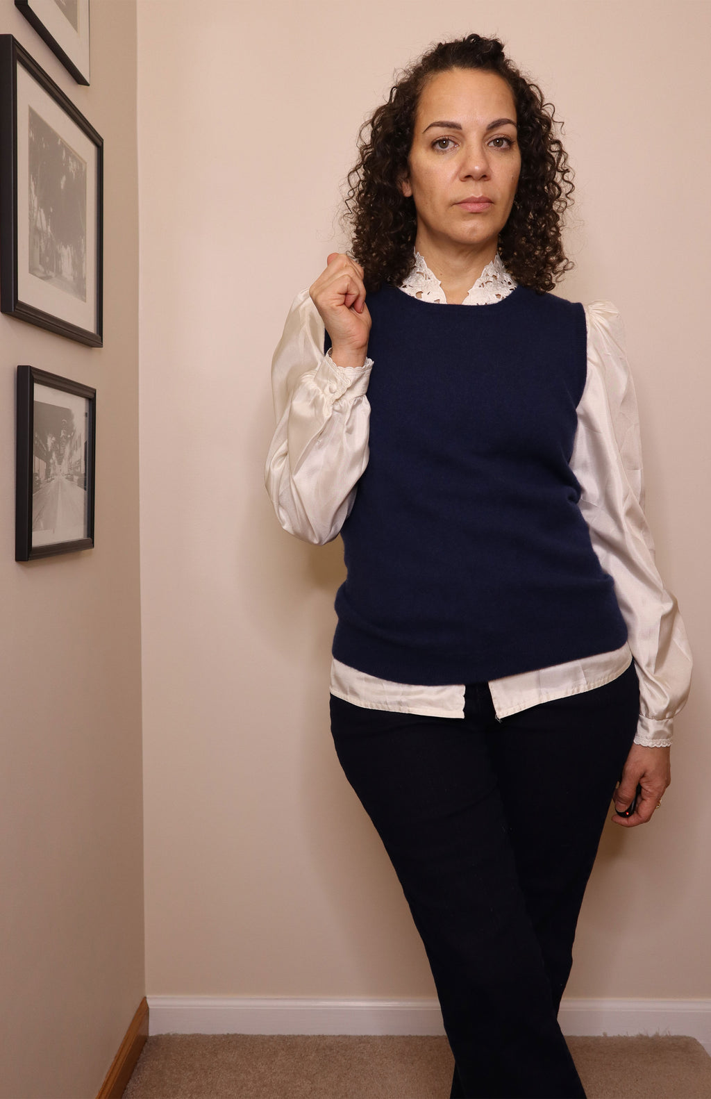 Bloomingdale's Cashmere Navy Sweater Vest