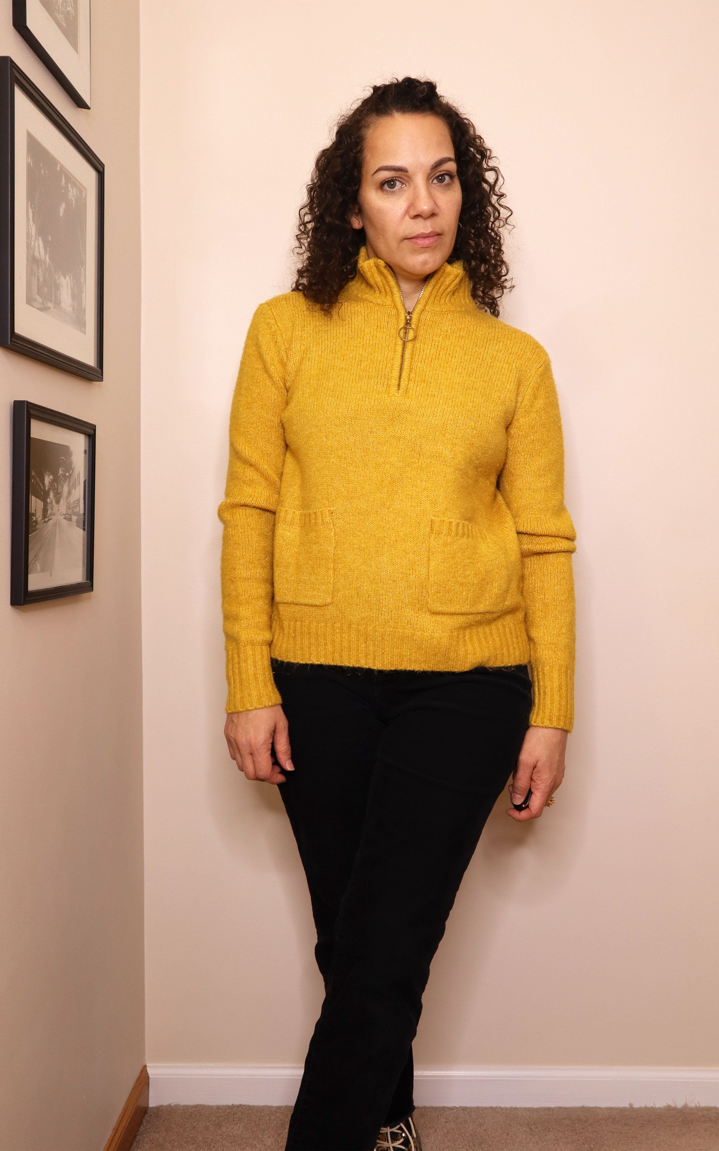 Mustard 1/4 Zip Sweater