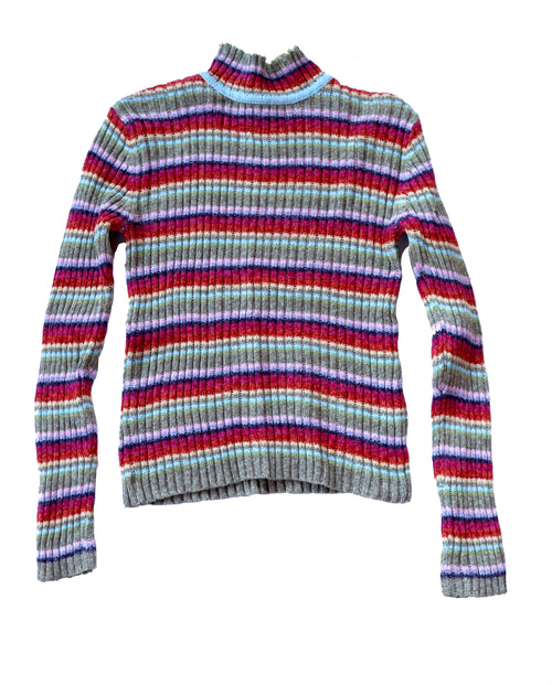 90s Striped Turtleneck Sweater