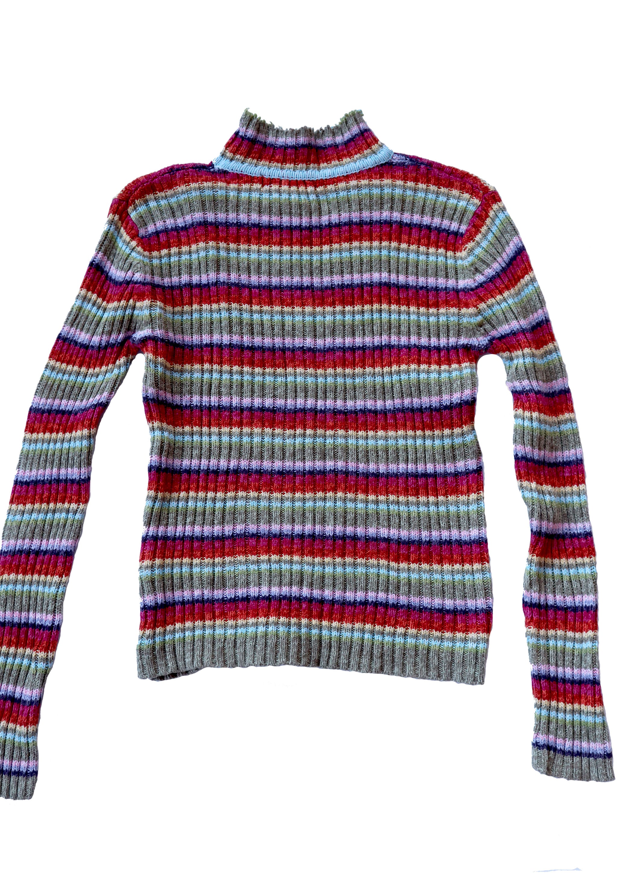 90s Striped Turtleneck Sweater