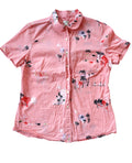 J Crew Miami Print Short Sleeve Button-down Blouse