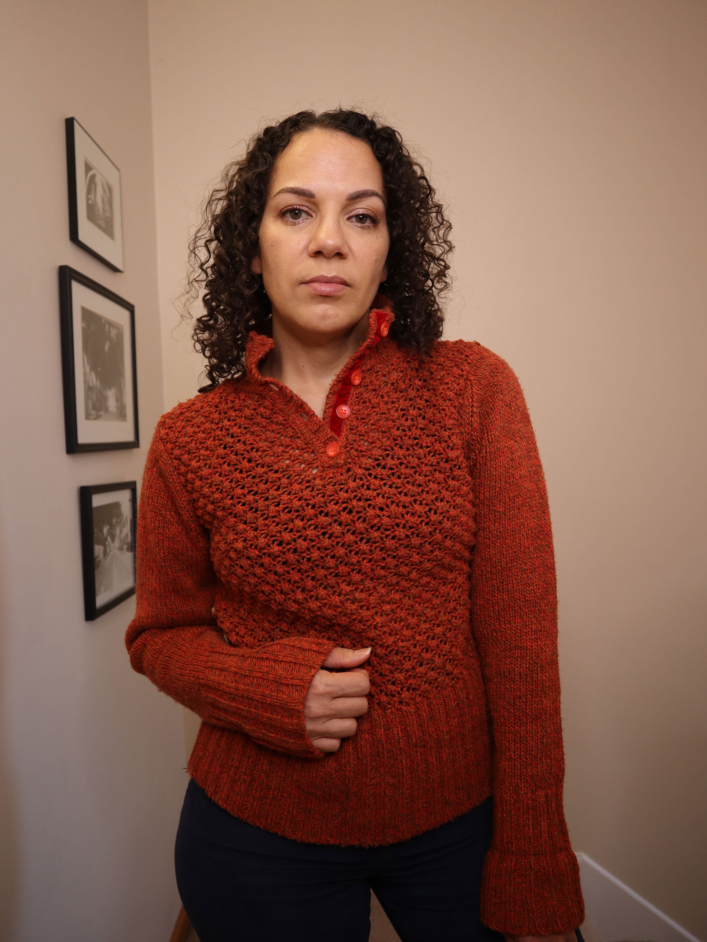 Cousin Johnny Rust Open Weave Pullover Sweater
