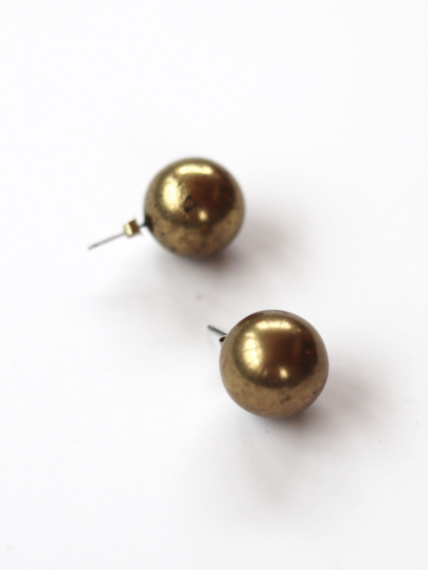 Antique Gold Jumbo Ball Post Earrings