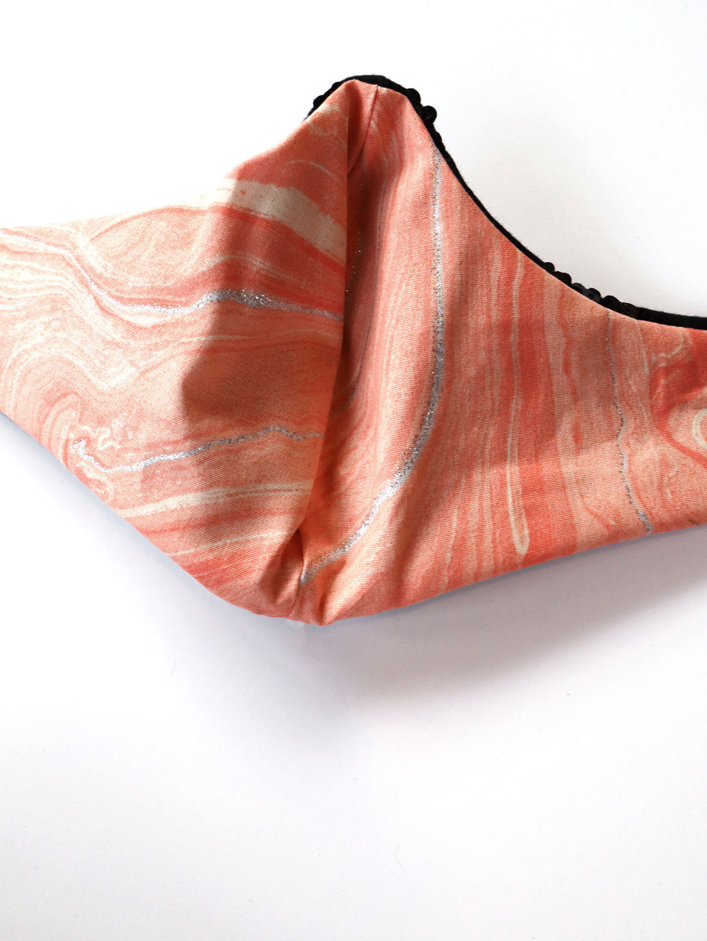 Black Sequin Knit Mask w/Glitter Swirl Lining