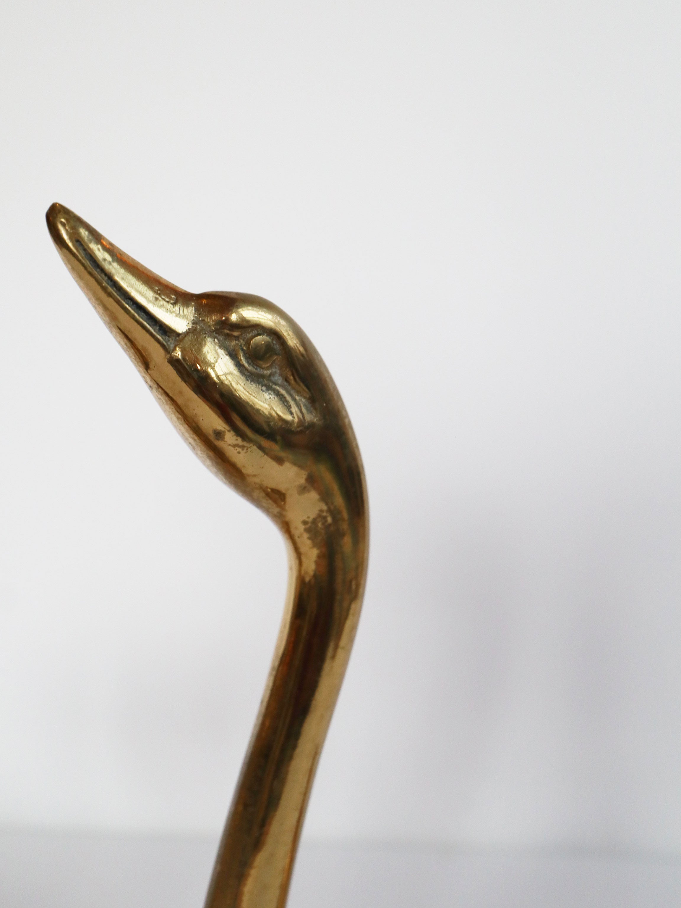 Vintage 60s Mid-century Pair of Brass Swans