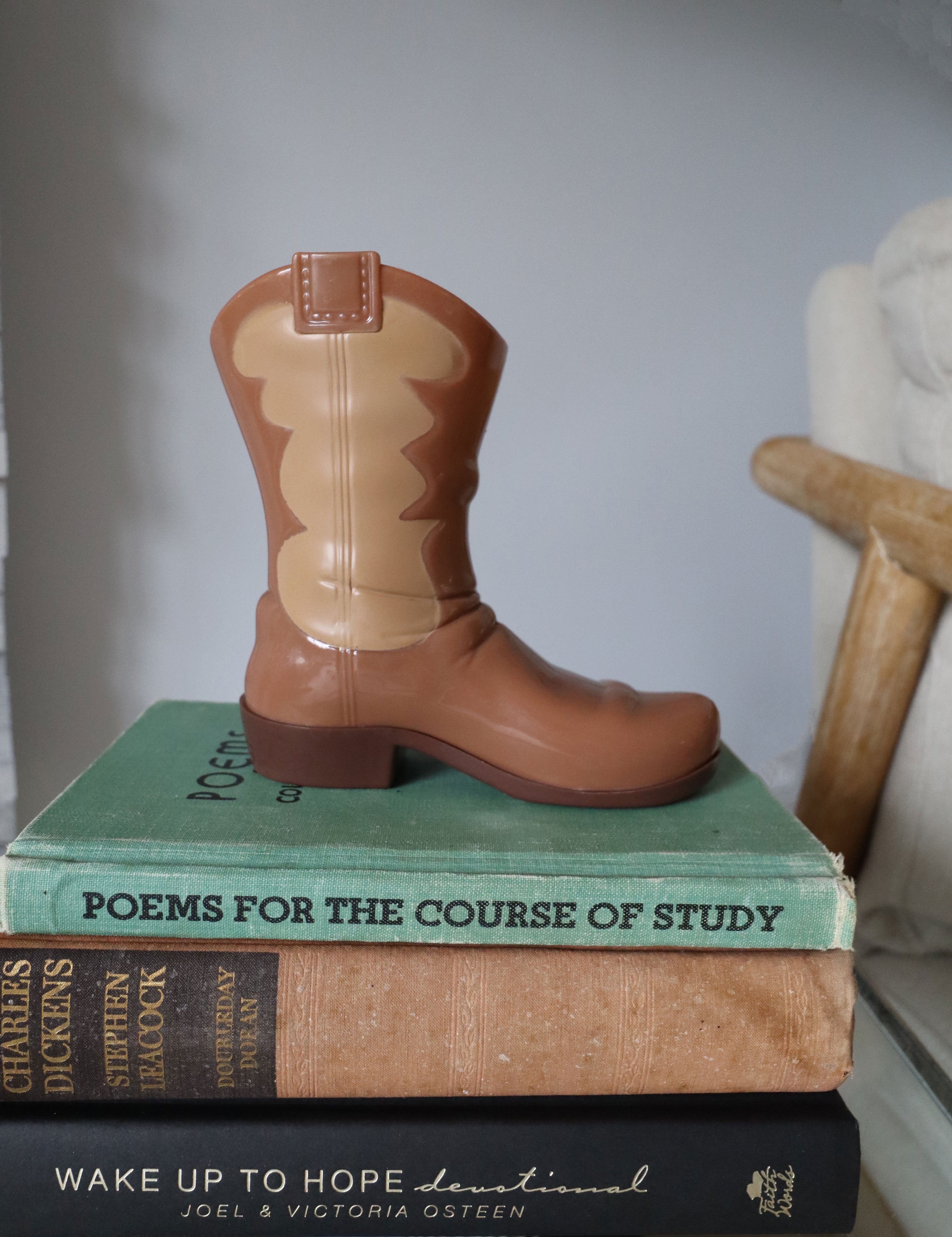 Vintage Plastic Decorative Cowboy Boots Set