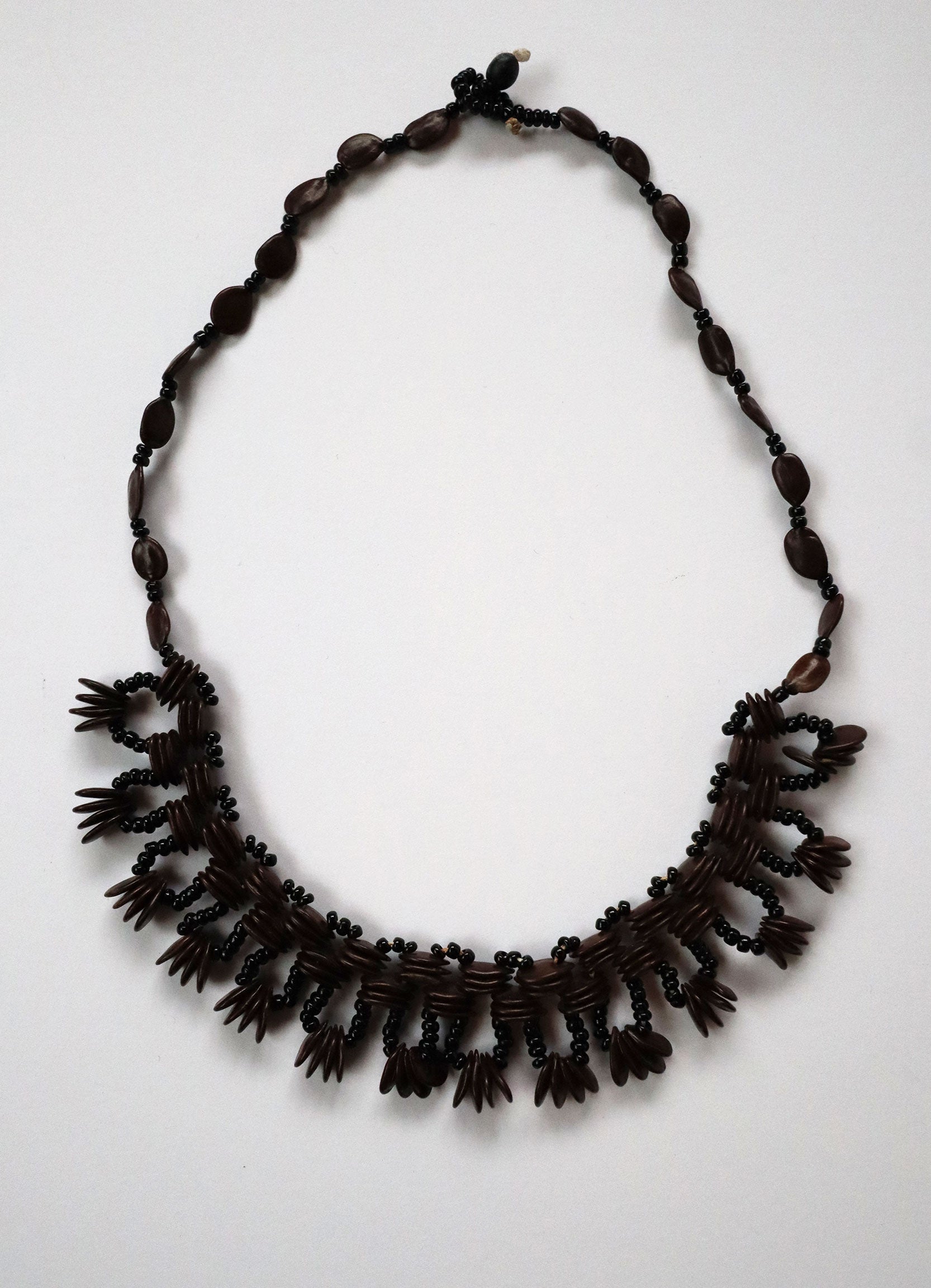 Vintage Koa Seed Bib Necklace