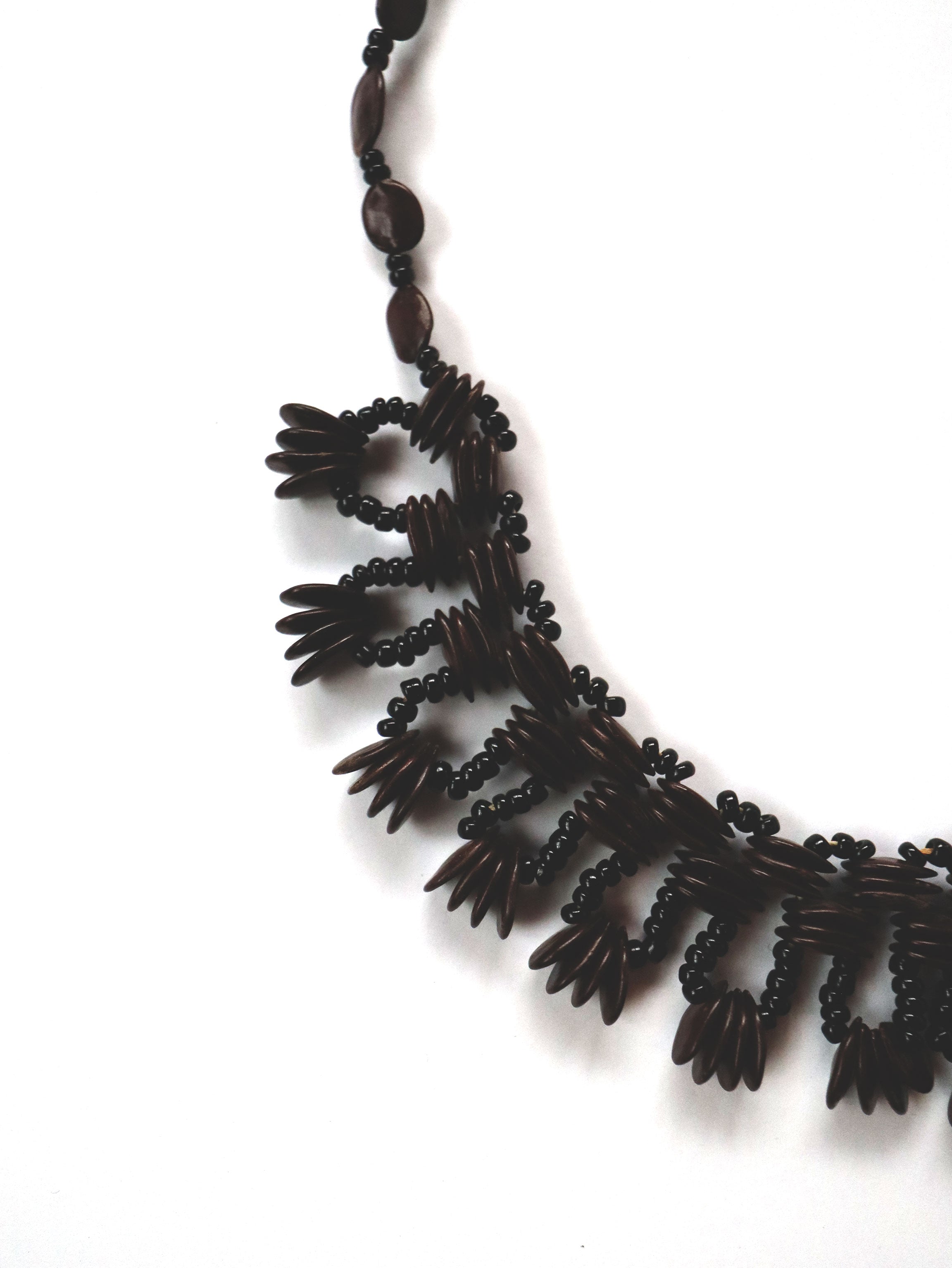 Vintage Koa Seed Bib Necklace