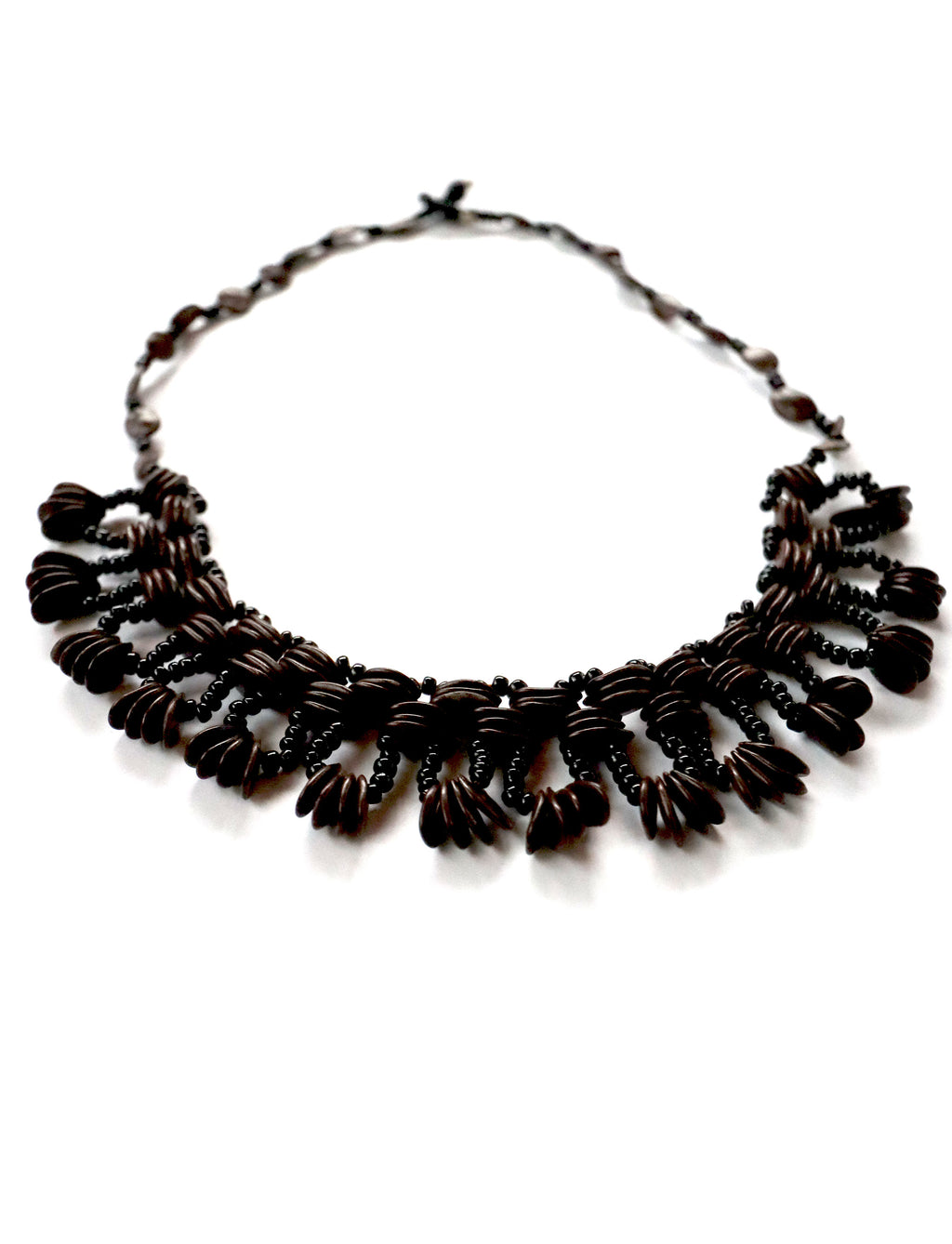 Vintage Koa Seed Bib Necklace