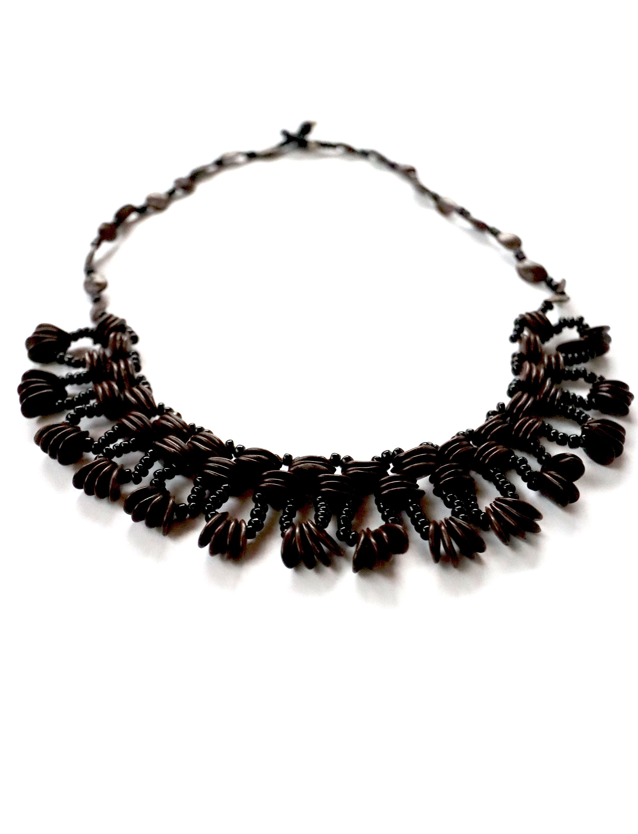 Vintage Koa Seed Bib Necklace