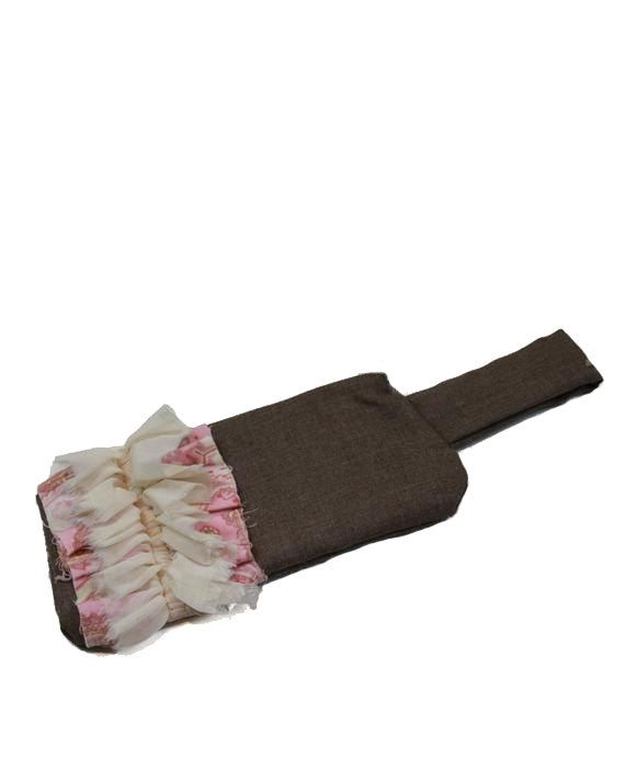 Bang Bang Clutch - Cream/Pink Ruffles