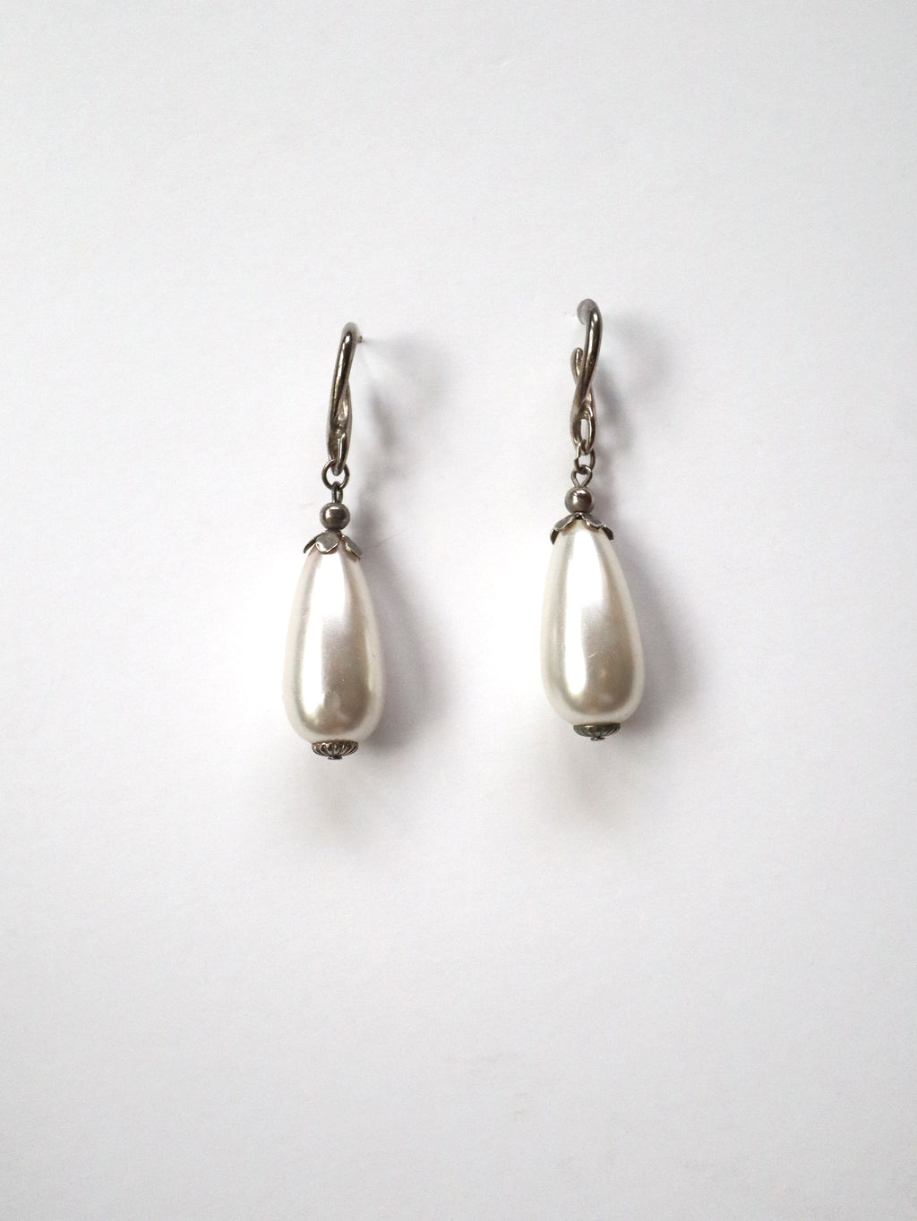 Vintage Silver & Pearl Drop Earrings