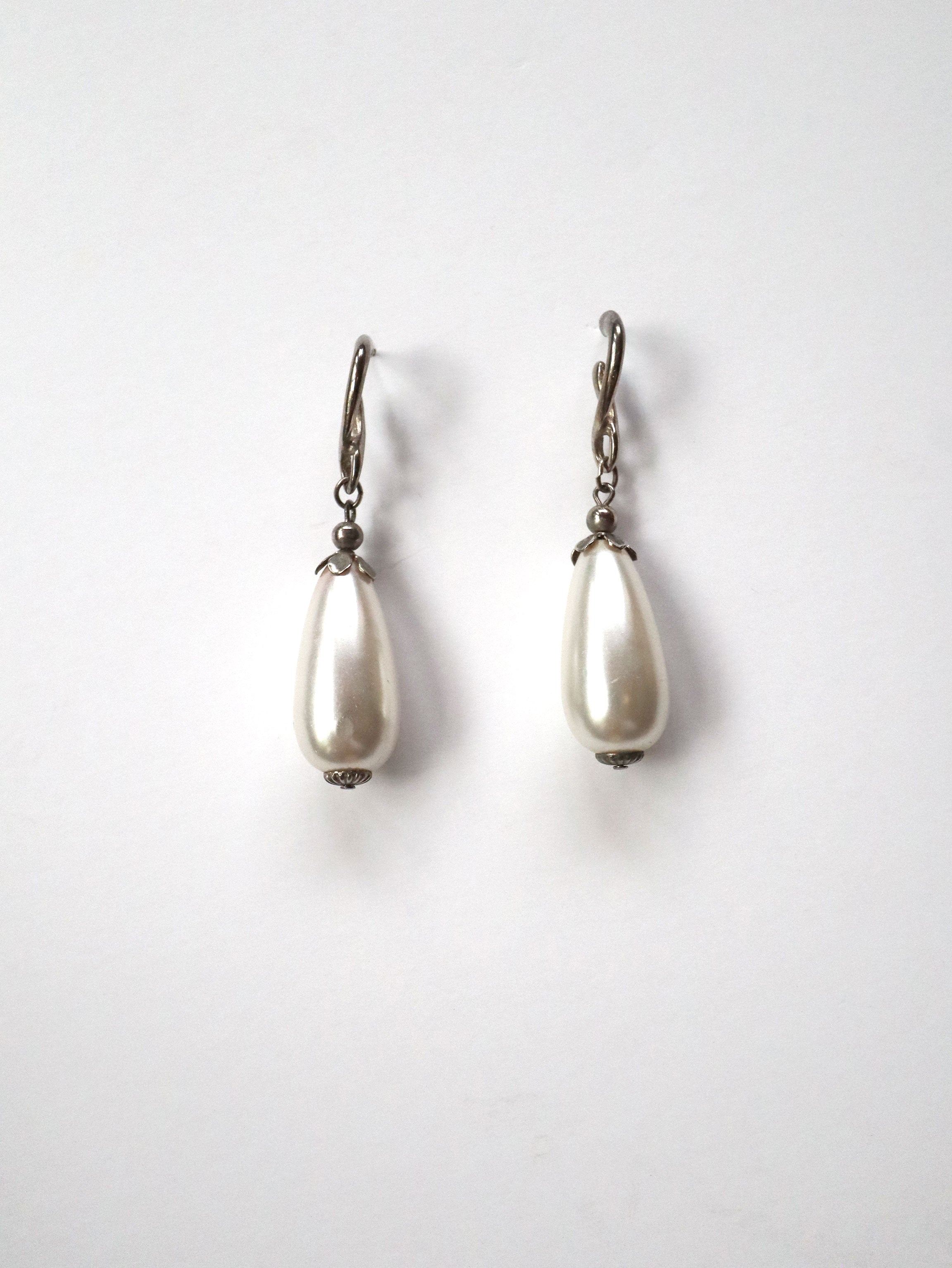 Vintage Silver & Pearl Drop Earrings