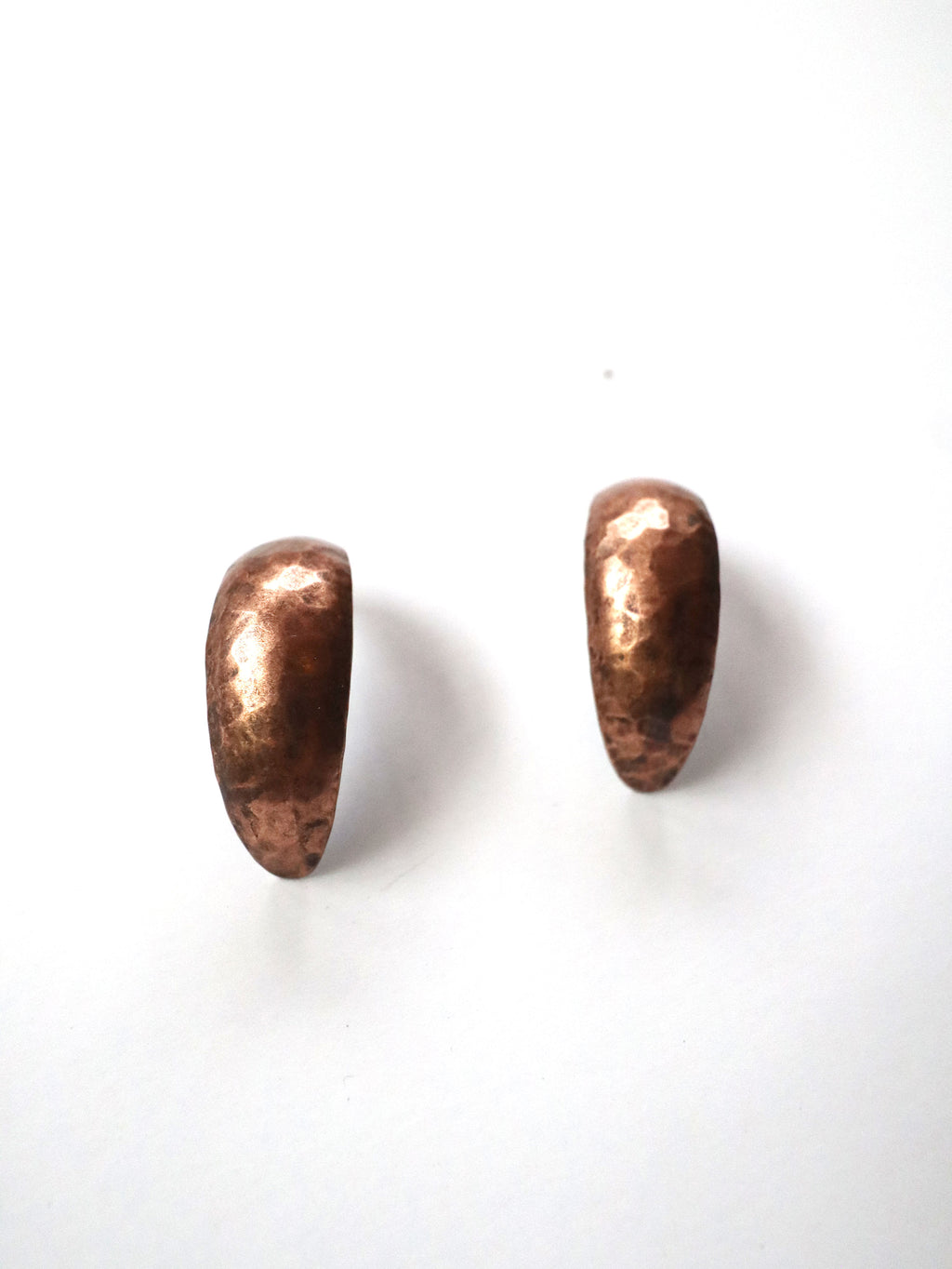 Antiqued Copper Crescent Earrings