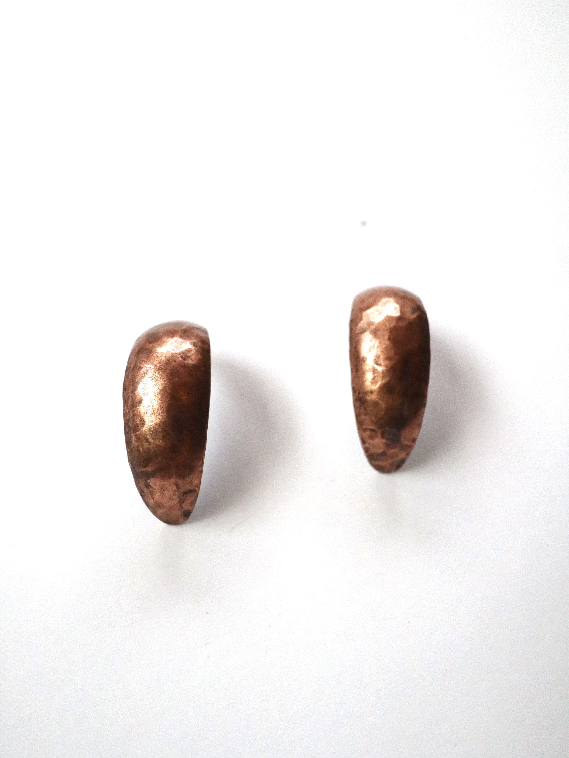 Antiqued Copper Crescent Earrings