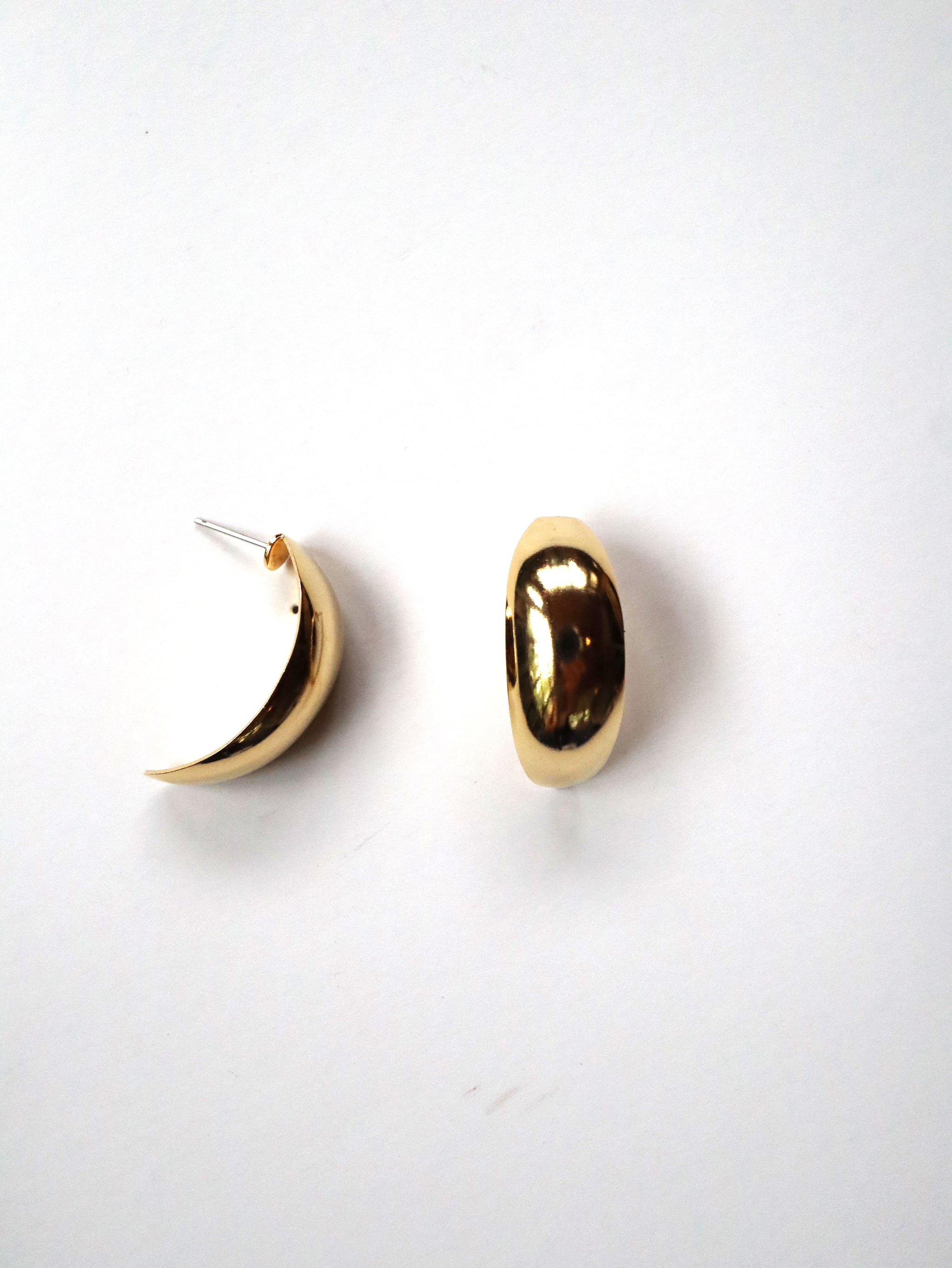 Gold Plated Crescent Earrings