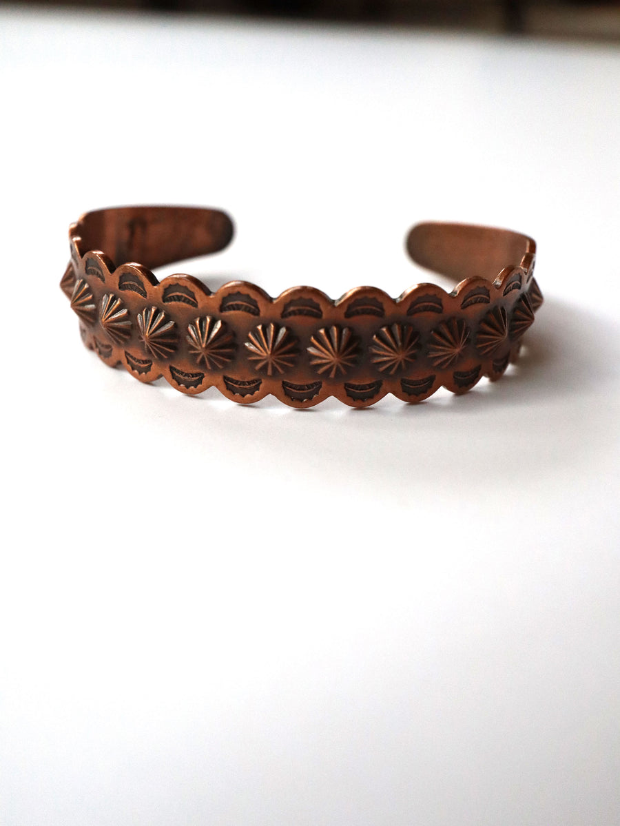Vintage Native American Navajo Copper Cuff Bracelet