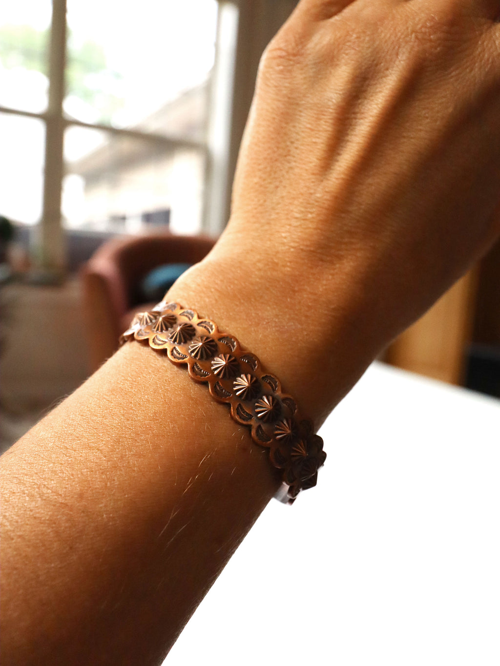 Vintage Native American Navajo Copper Cuff Bracelet