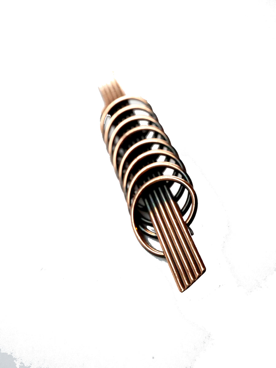 Vintage Midcentury Modern Coiled Copper Brooch / Pin