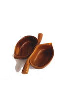 Set of Vintage Monkey Pod Wood Cups with Handles