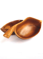 Set of Vintage Monkey Pod Wood Cups with Handles