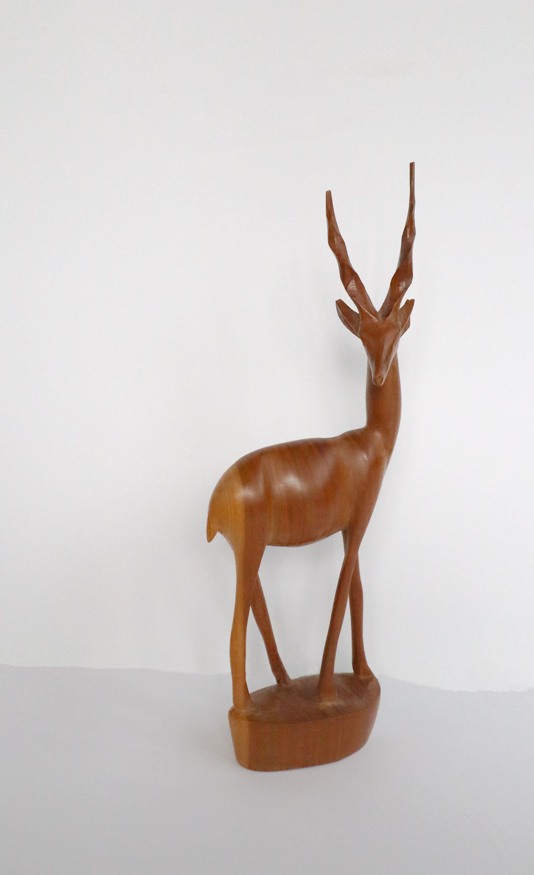 Vintage 60s Mid-century Modern Hand Carved Wooden Gazelle