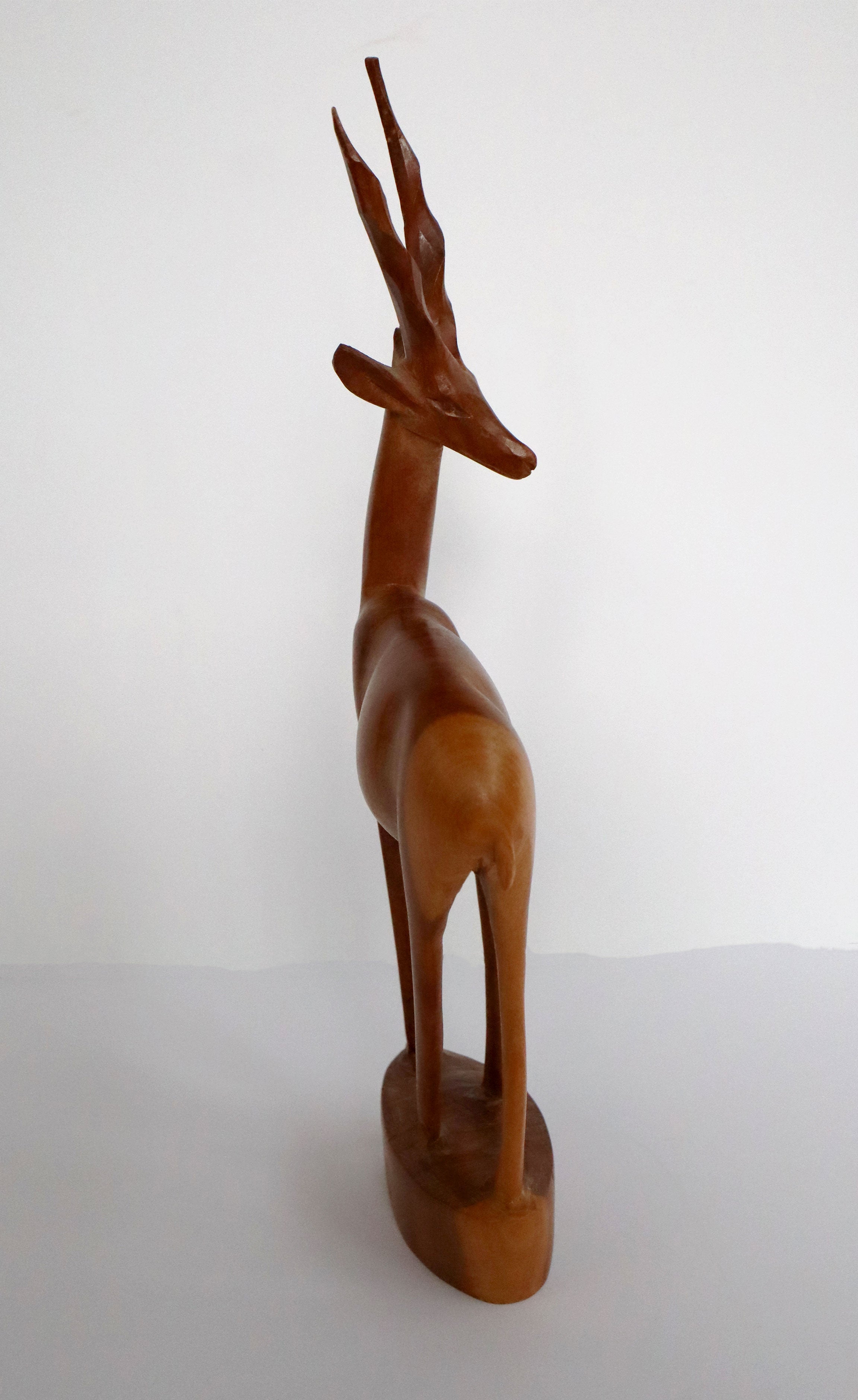 Vintage 60s Mid-century Modern Hand Carved Wooden Gazelle